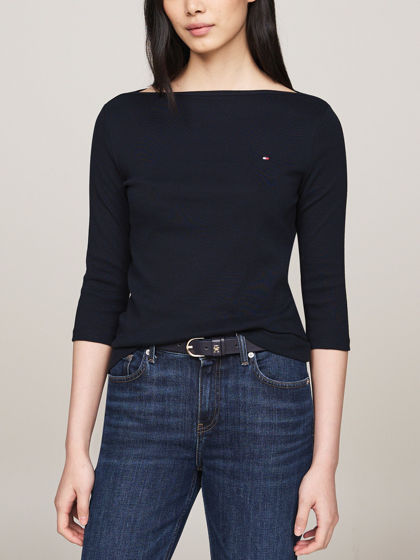 Boat Neck Slim T-Shirt Desert Sky