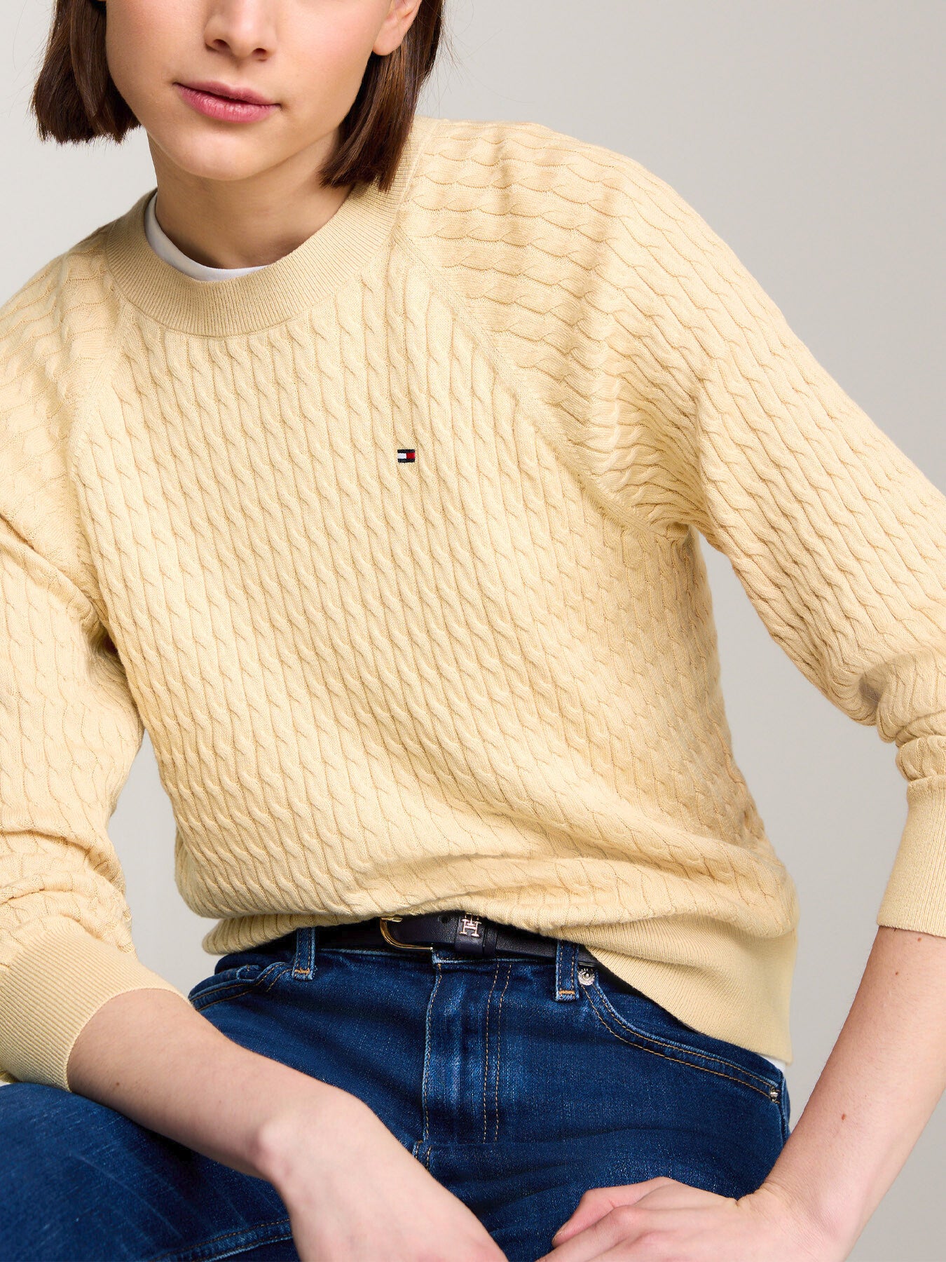 Cable Knit Raglan Sleeve Jumper
