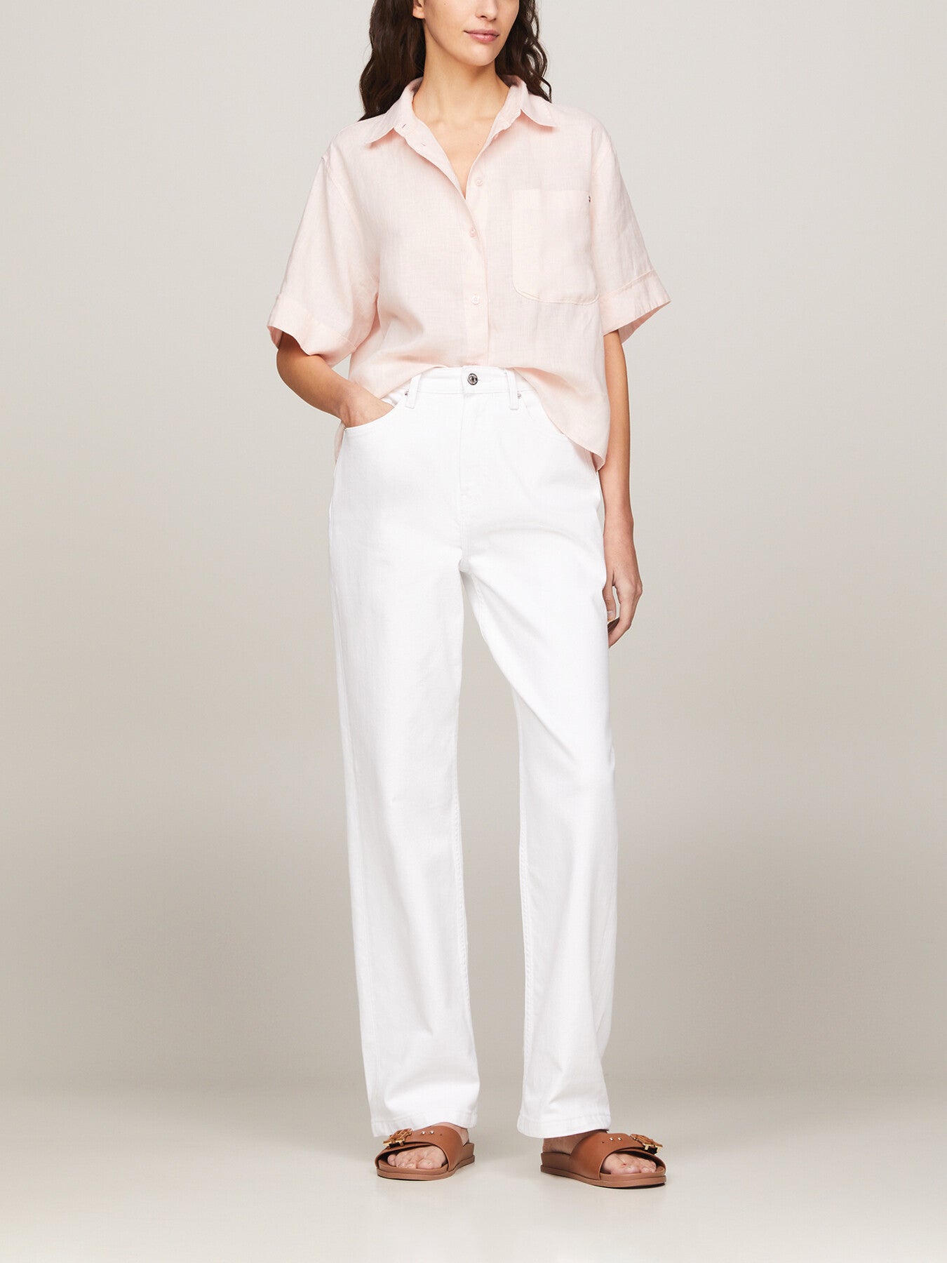 Linen Relaxed Fit Short Sleeve Shirt
