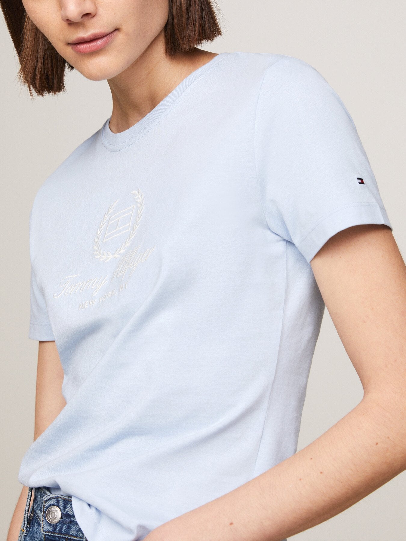 Crew Neck Logo Slim Fit T-Shirt