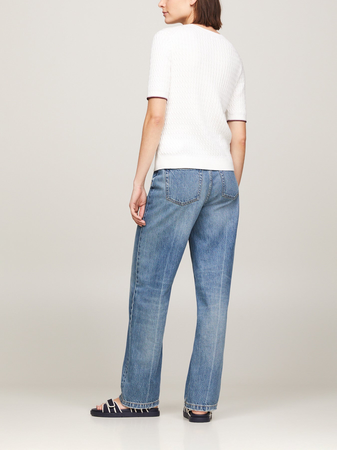 Cable Knit Short Sleeve Jumper