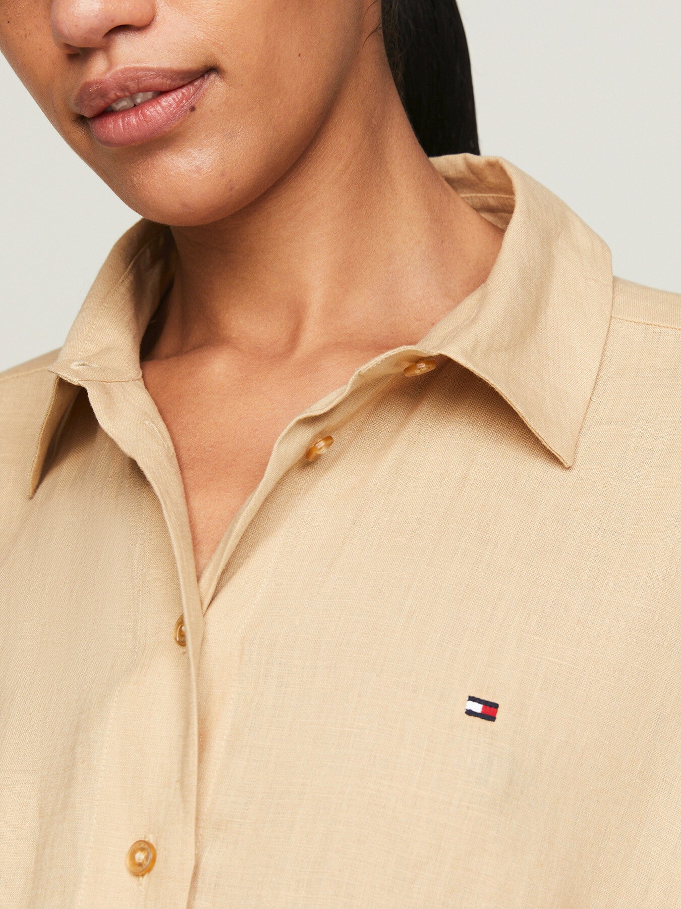 Linen Relaxed Short Sleeve Shirt Dress