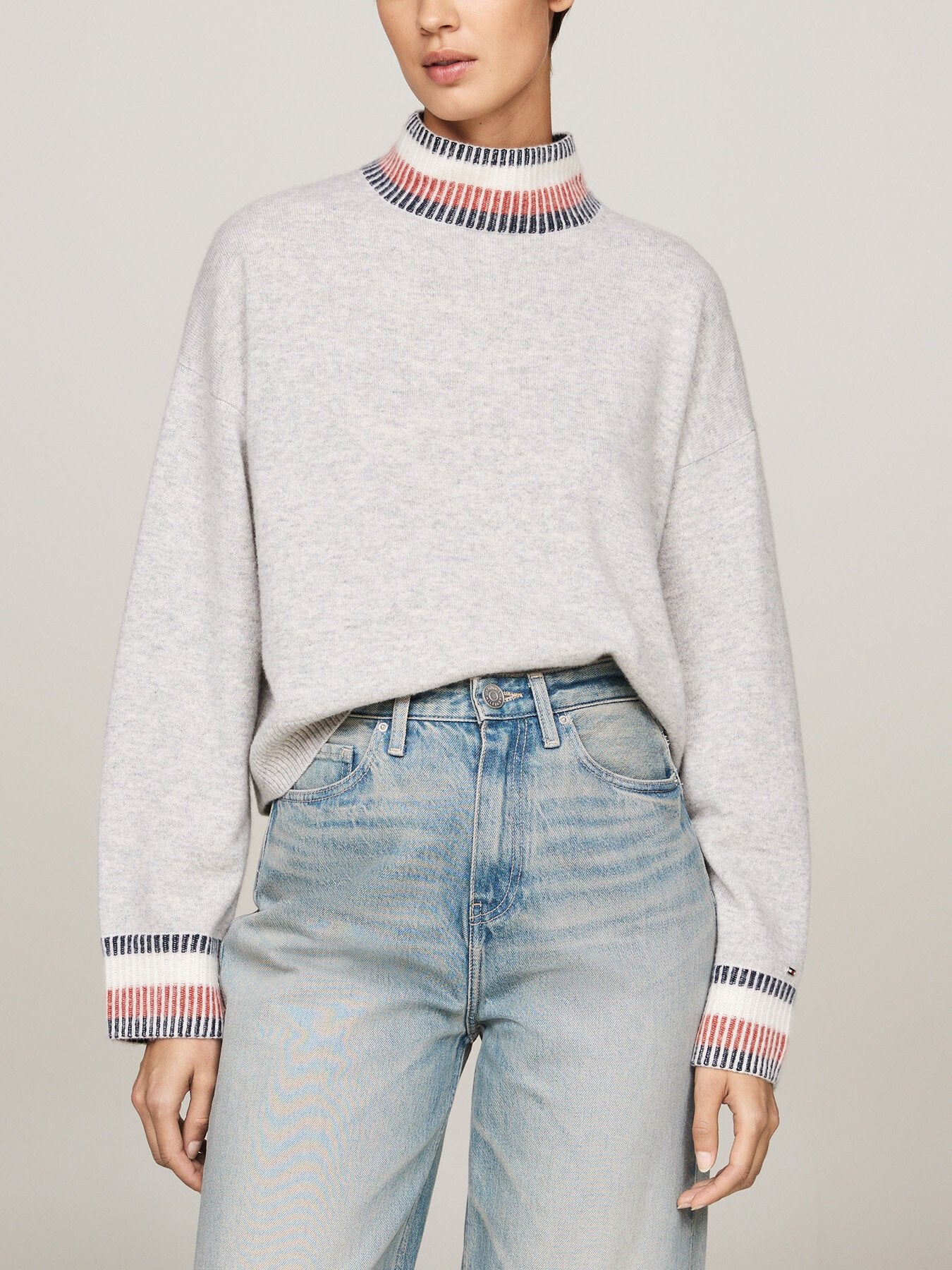 Mock Turtleneck Jumper with Cashmere