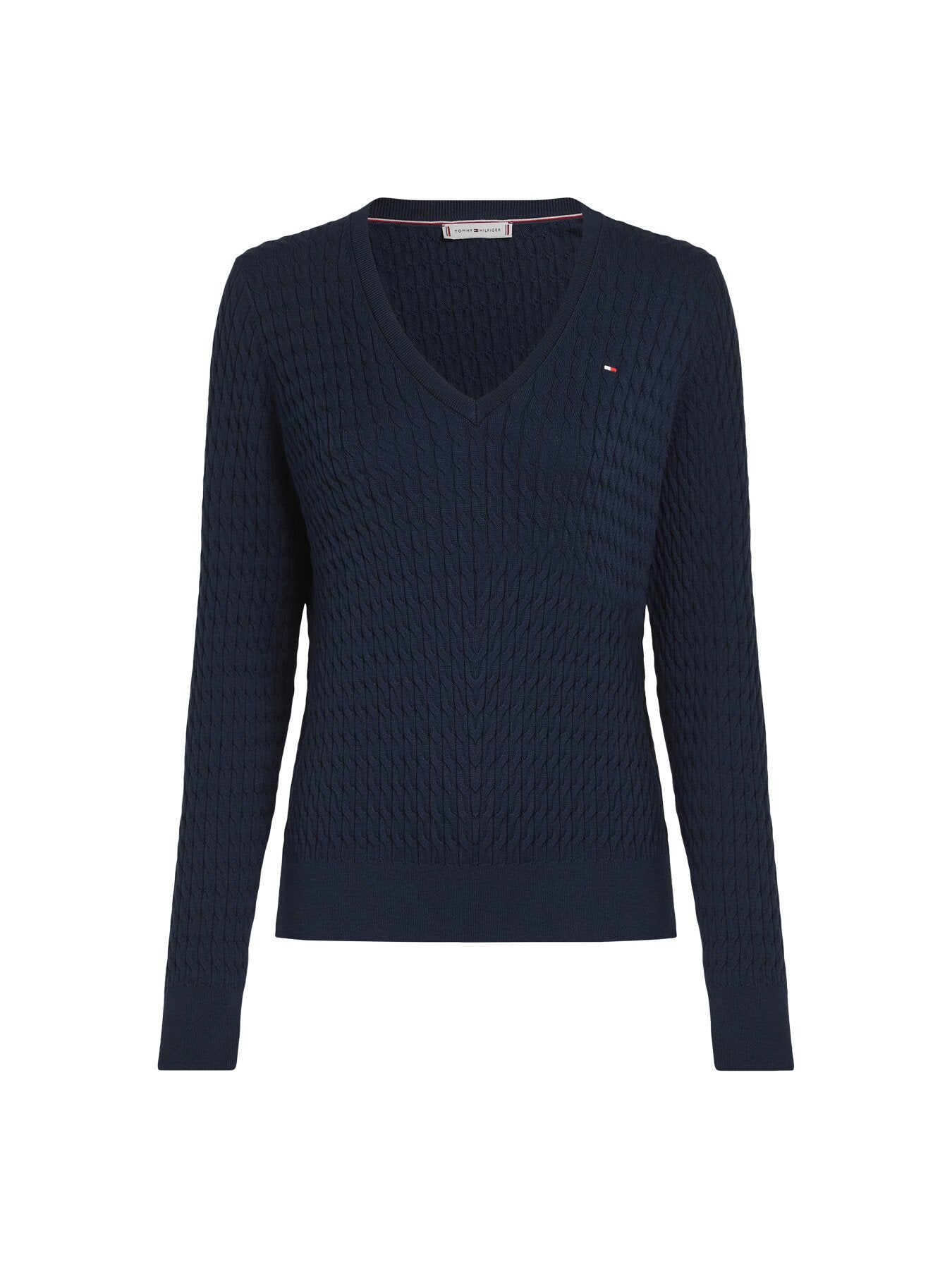 Cotton Cable V-Neck Sweater