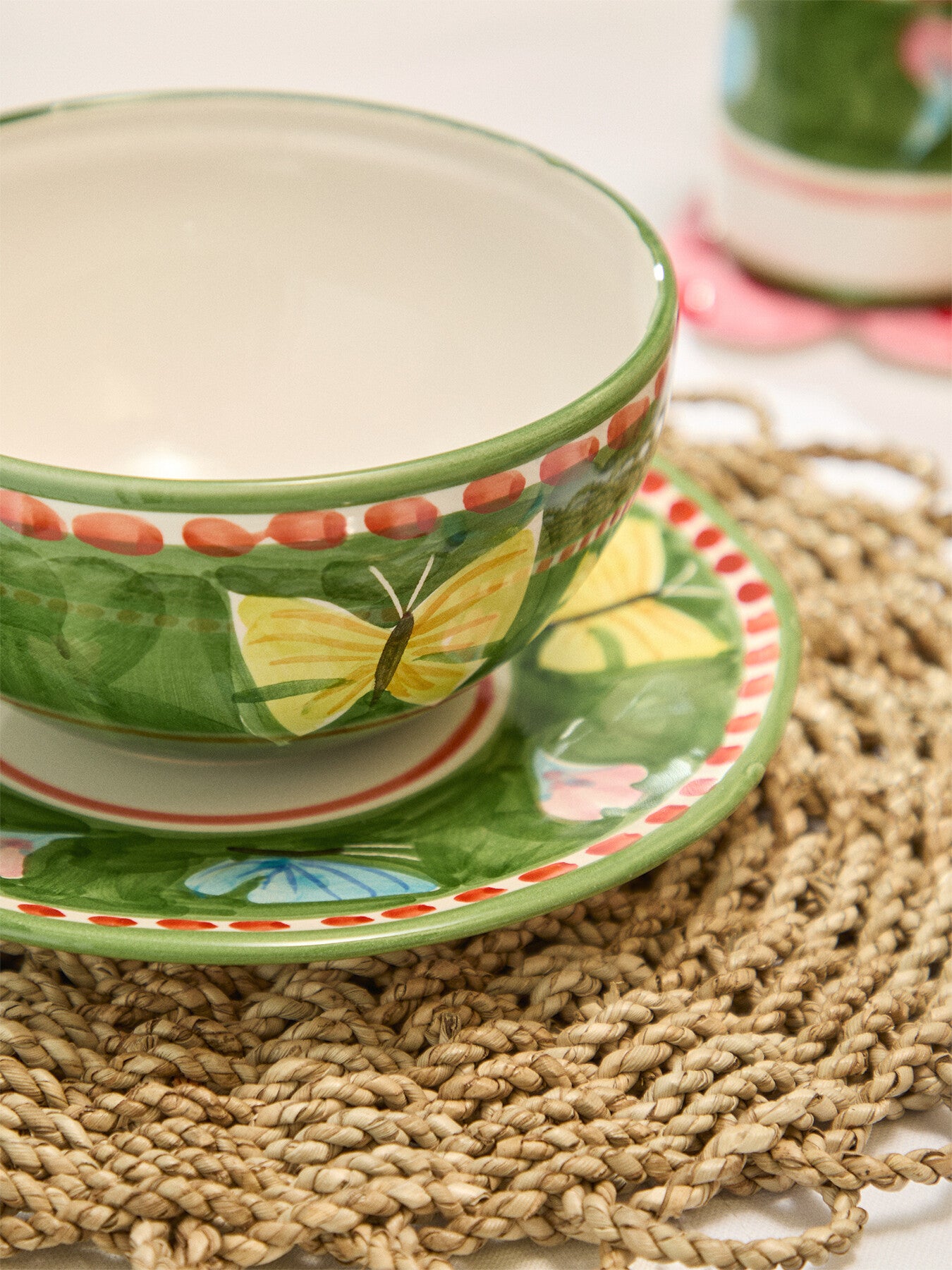 Materia Decorated Butterfly Dessert Plate