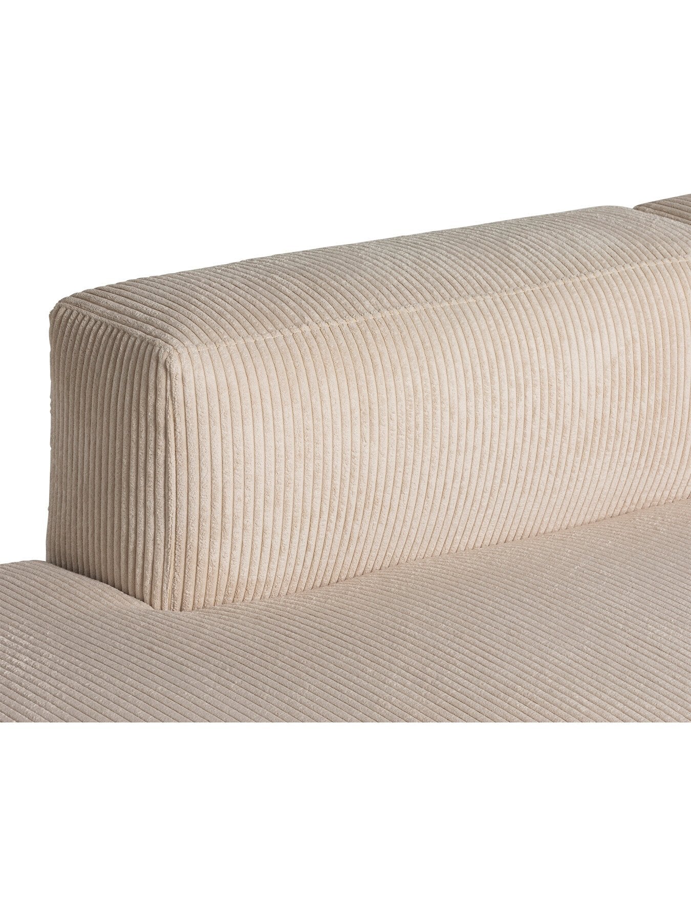 Boston Cream Velvet Corduroy Right Arm Facing Chaise