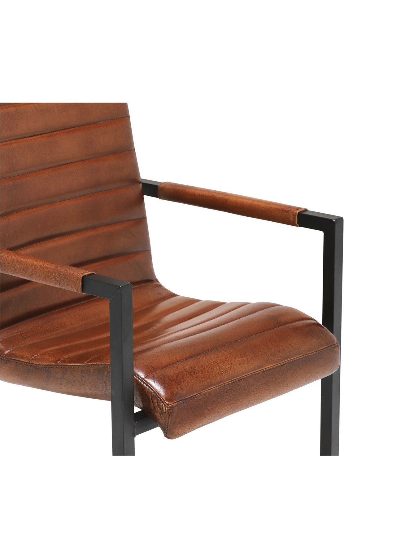 Brutus Buffalo Leather Dining Chair, Brown