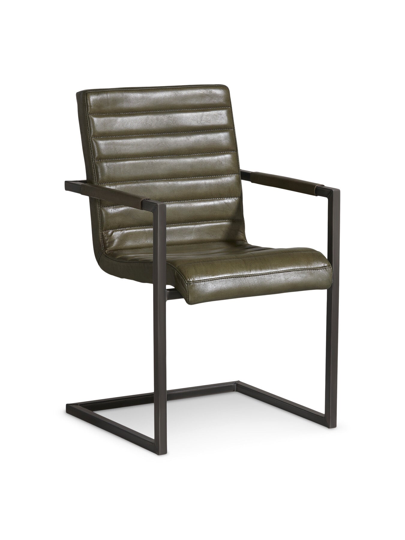 Brutus Leather Stitched Dining Armchair