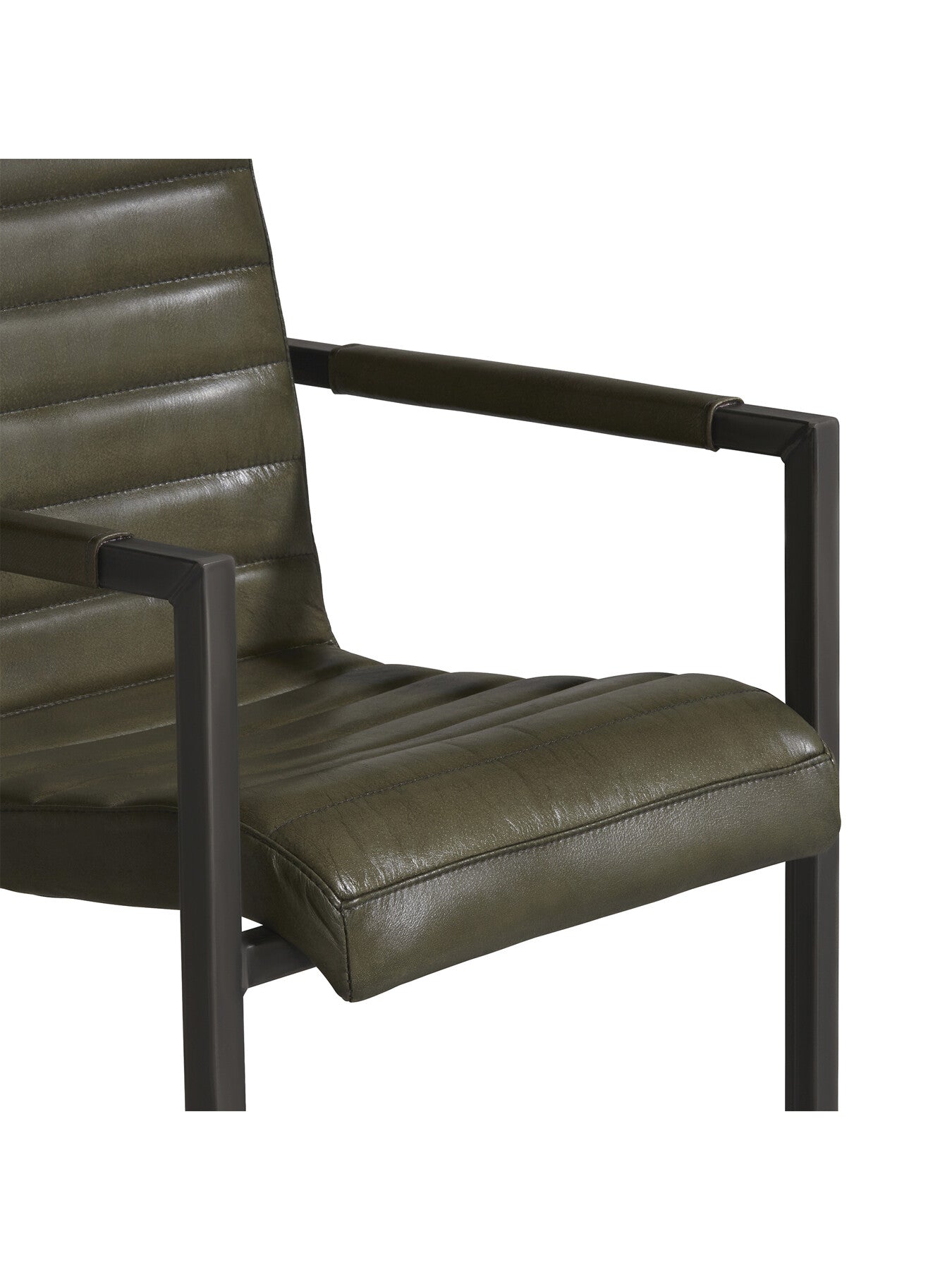 Brutus Leather Stitched Dining Armchair