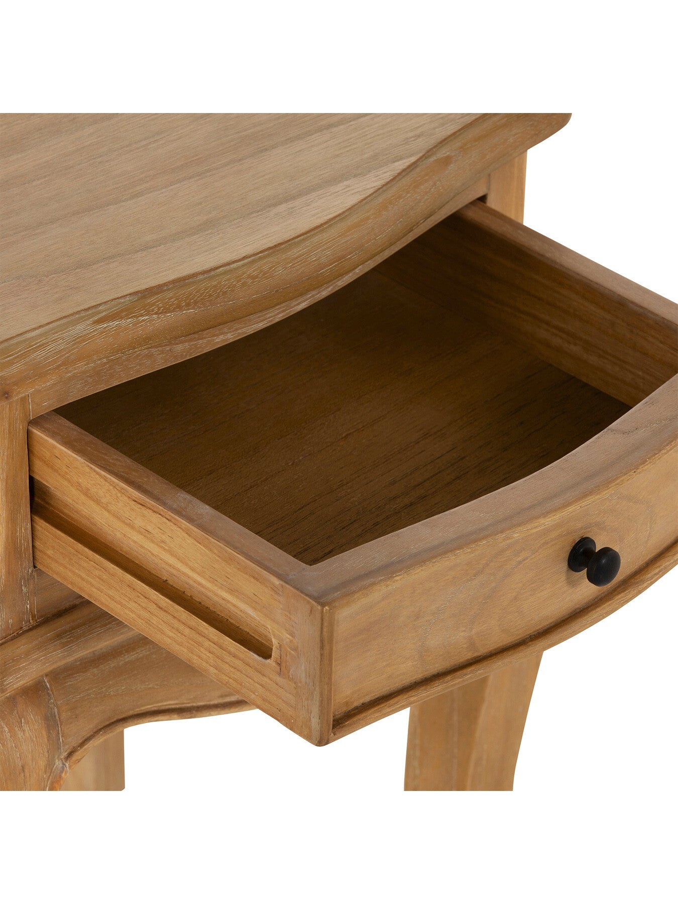 Cecile Light Wooden French Style 1 Drawer Bedside Ta
