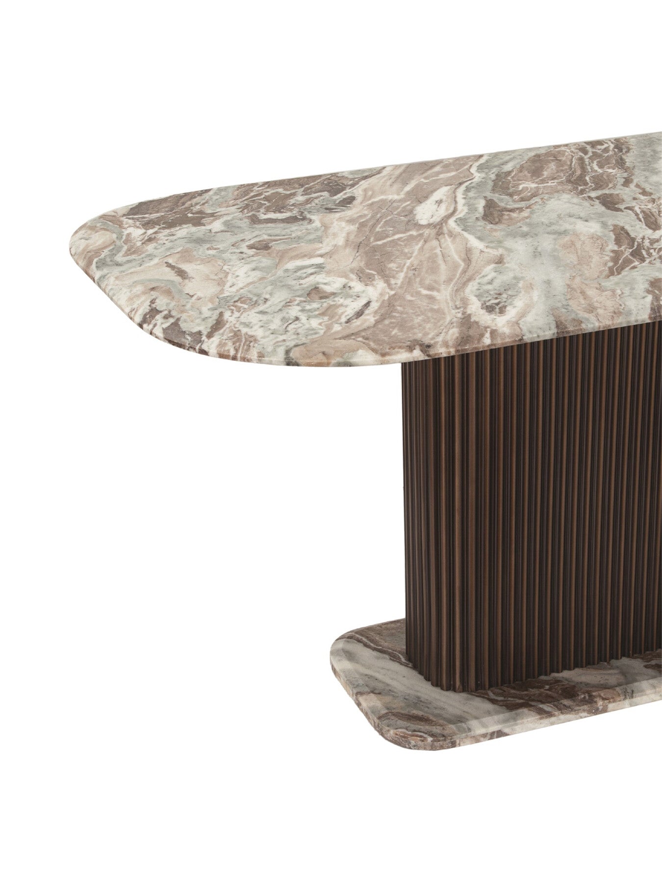 Gion Marble 180cm Dining Table With Wave Metal B