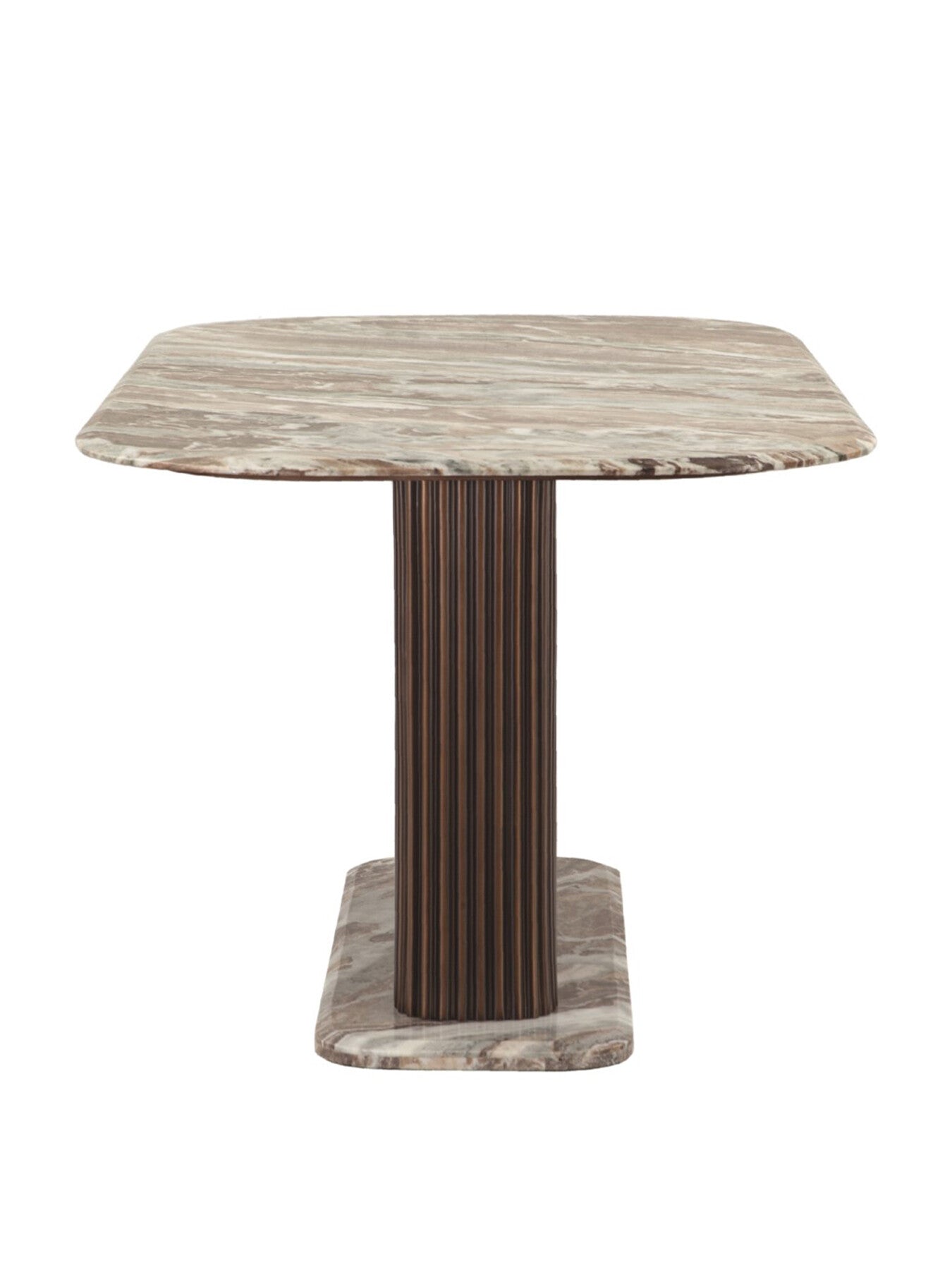 Gion Marble 180cm Dining Table With Wave Metal B