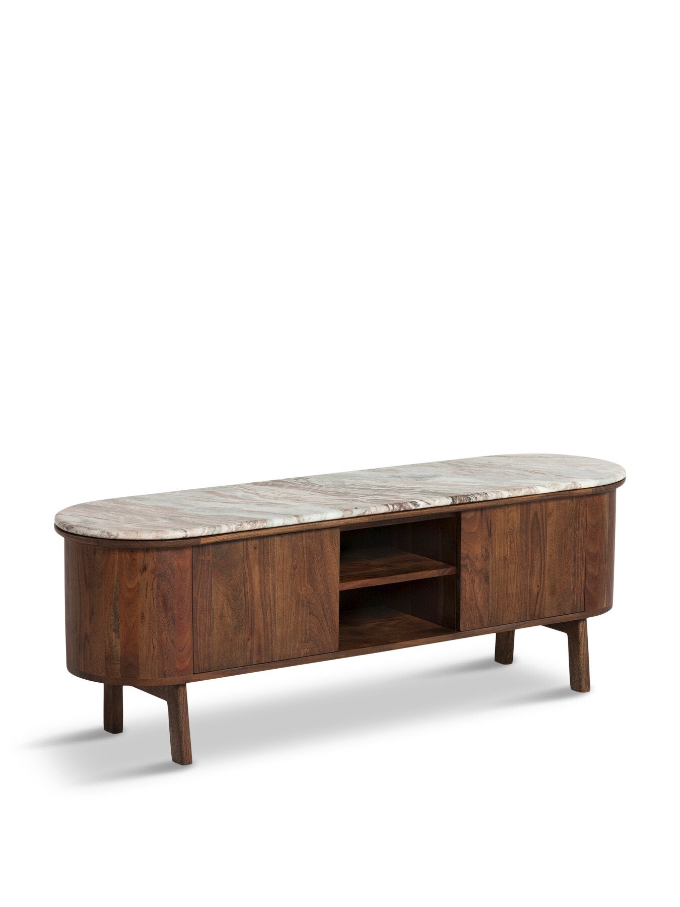 Cresta Marble and Acacia Wood TV Unit