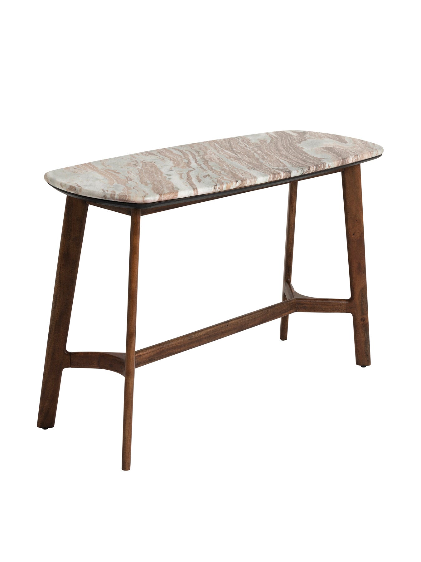 Cresta Marble Console Table With Acacia Wood Base