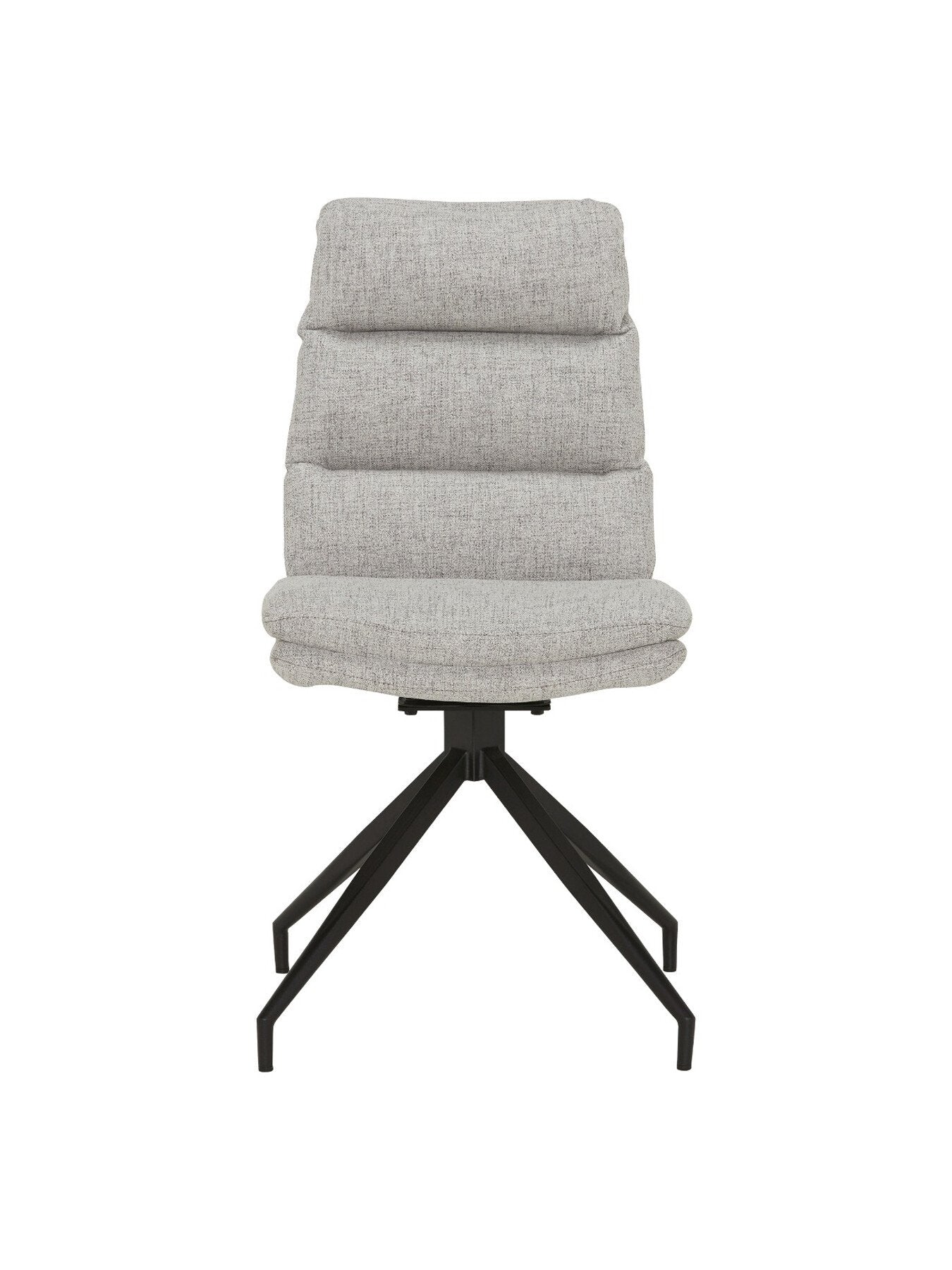 Eero Light Fabric Swivel Dining Chair With Black L