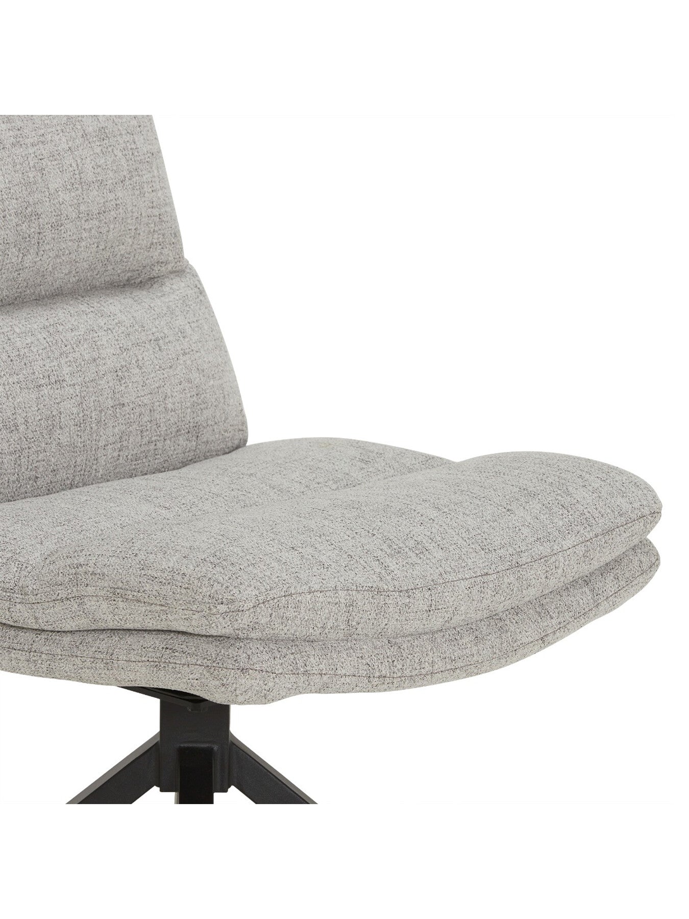 Eero Light Fabric Swivel Dining Chair With Black L