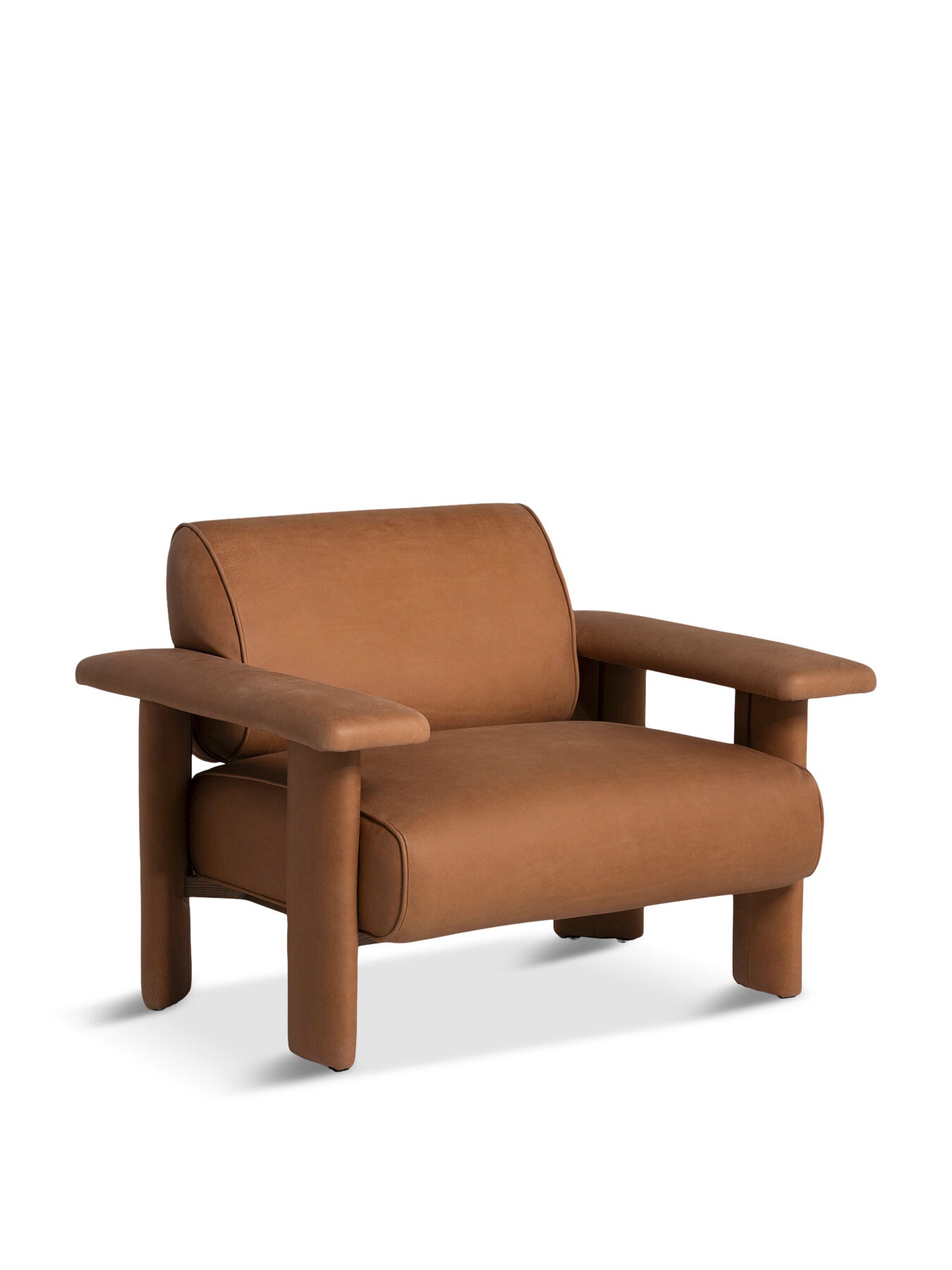Eldrid Leather Armchair with Wide Armrests