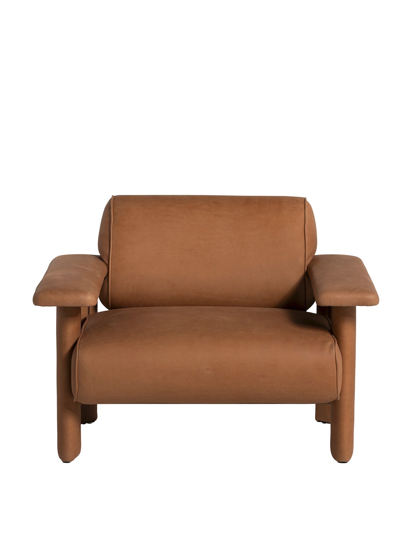 Eldrid Leather Armchair with Wide Armrests