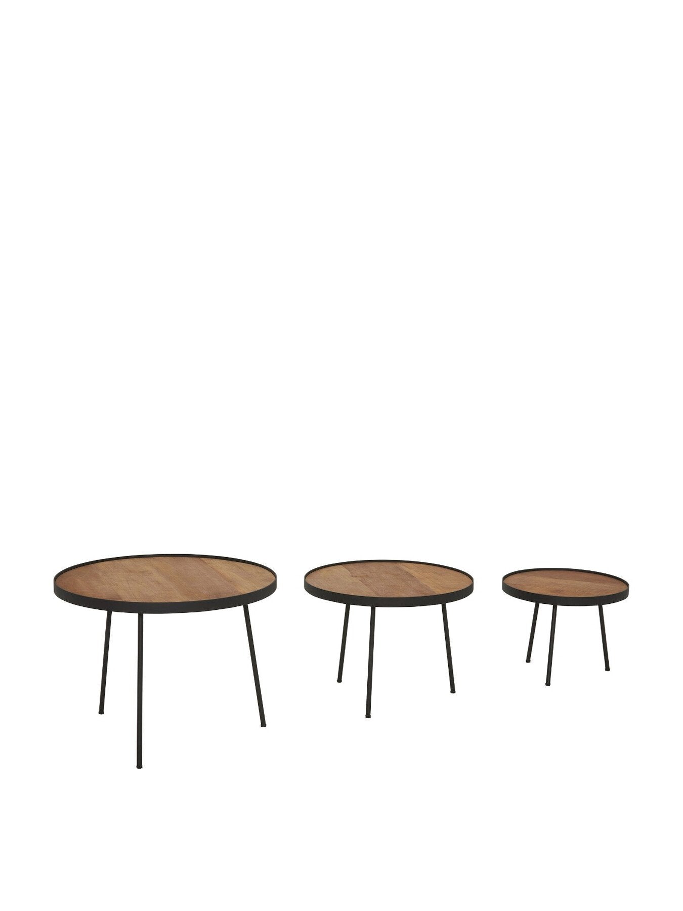Fika Round Set Of 3 Wooden Coffee Tables