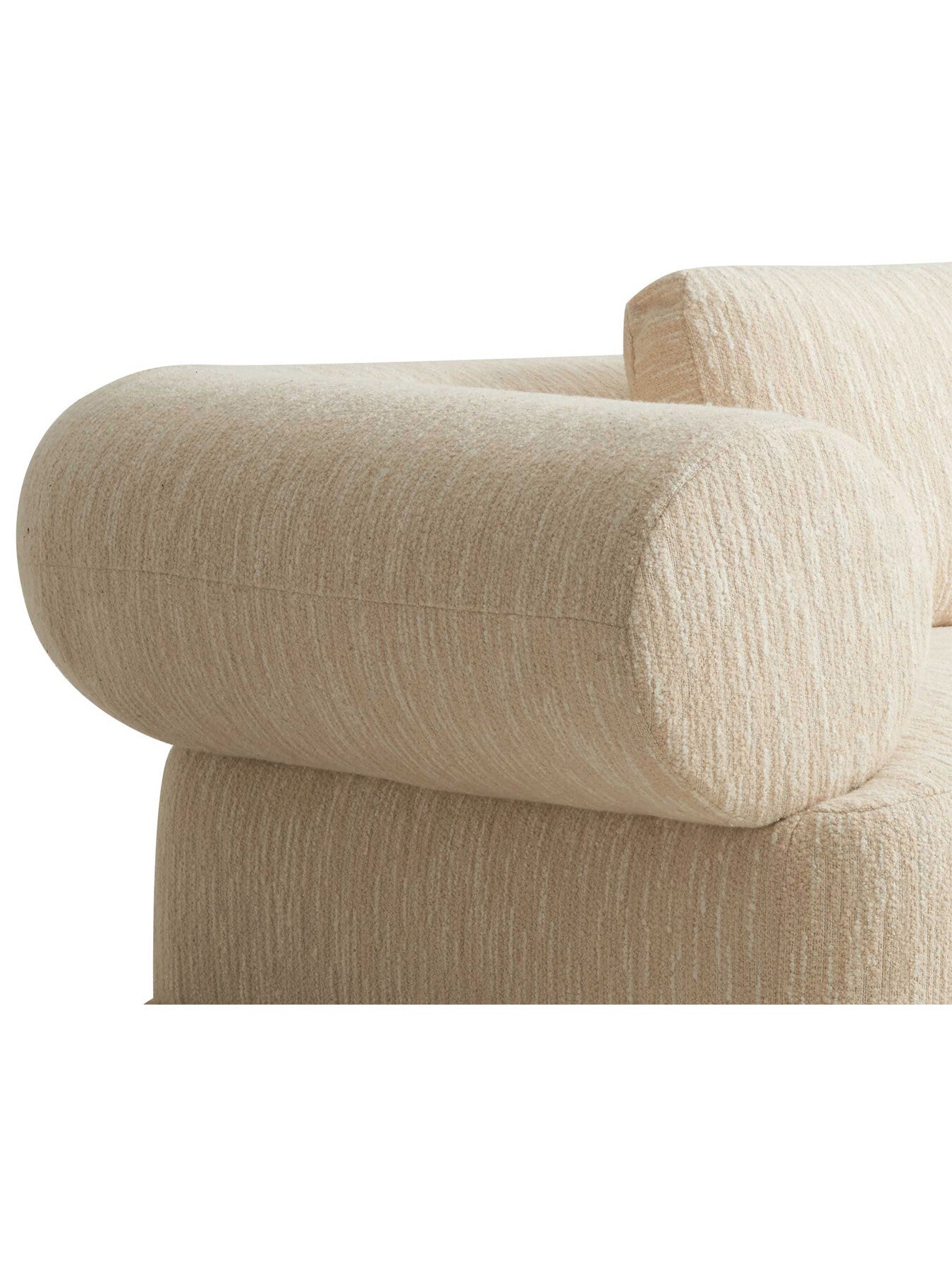Fresno Cream Boucle Modular 1.5 Seater Sofa Unit Wit