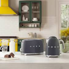SMEG KLF03 Kettle and TSF01 Toaster Slate Grey Bundle
