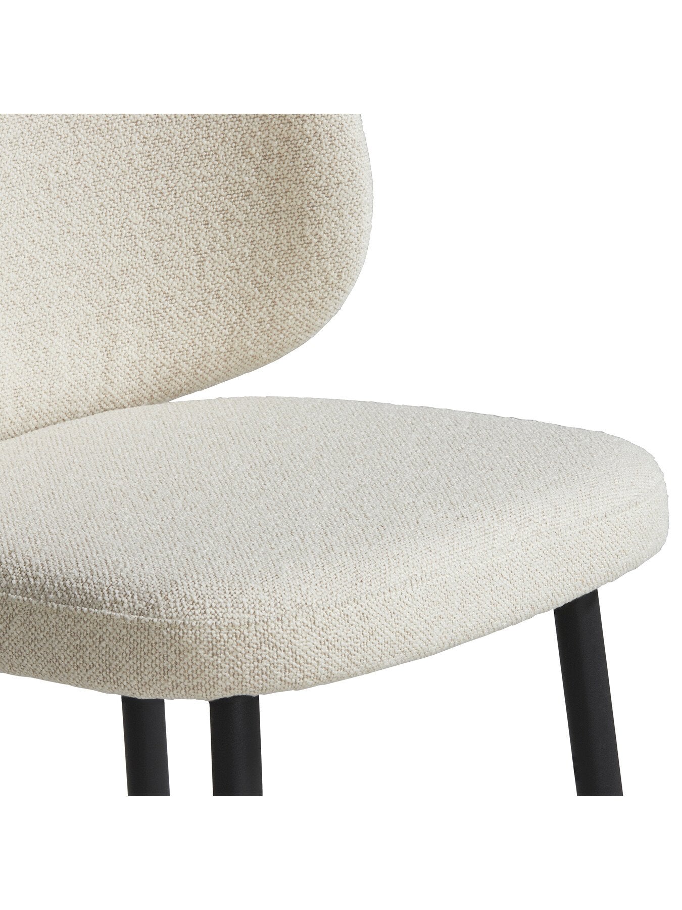 Elodie Boucle Dining Chair, Neutral