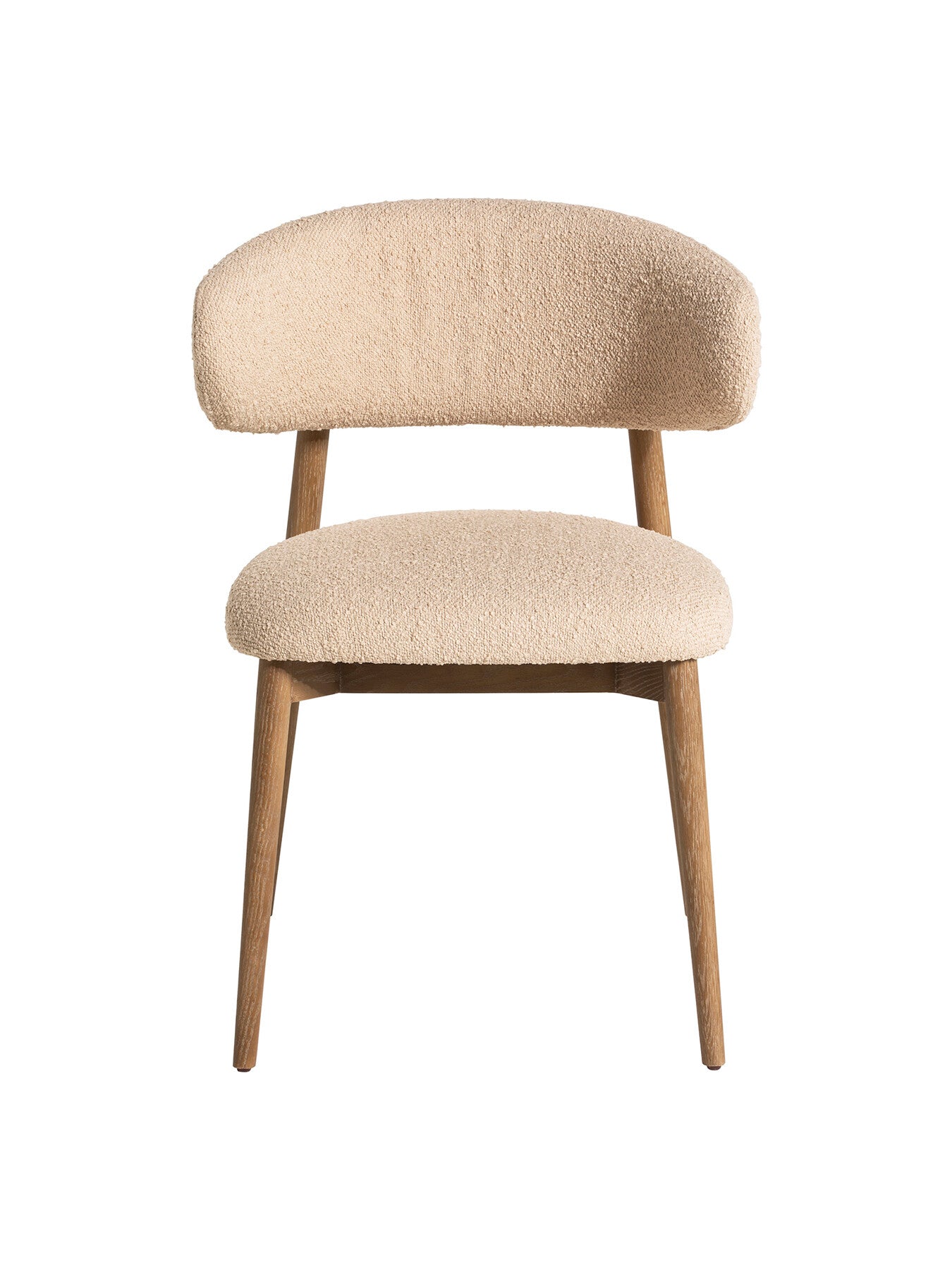 Lexa Boucle Open Back Curved Dining Chair