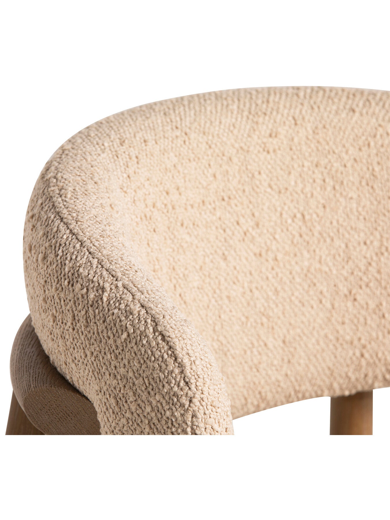 Lexa Boucle Open Back Curved Dining Chair
