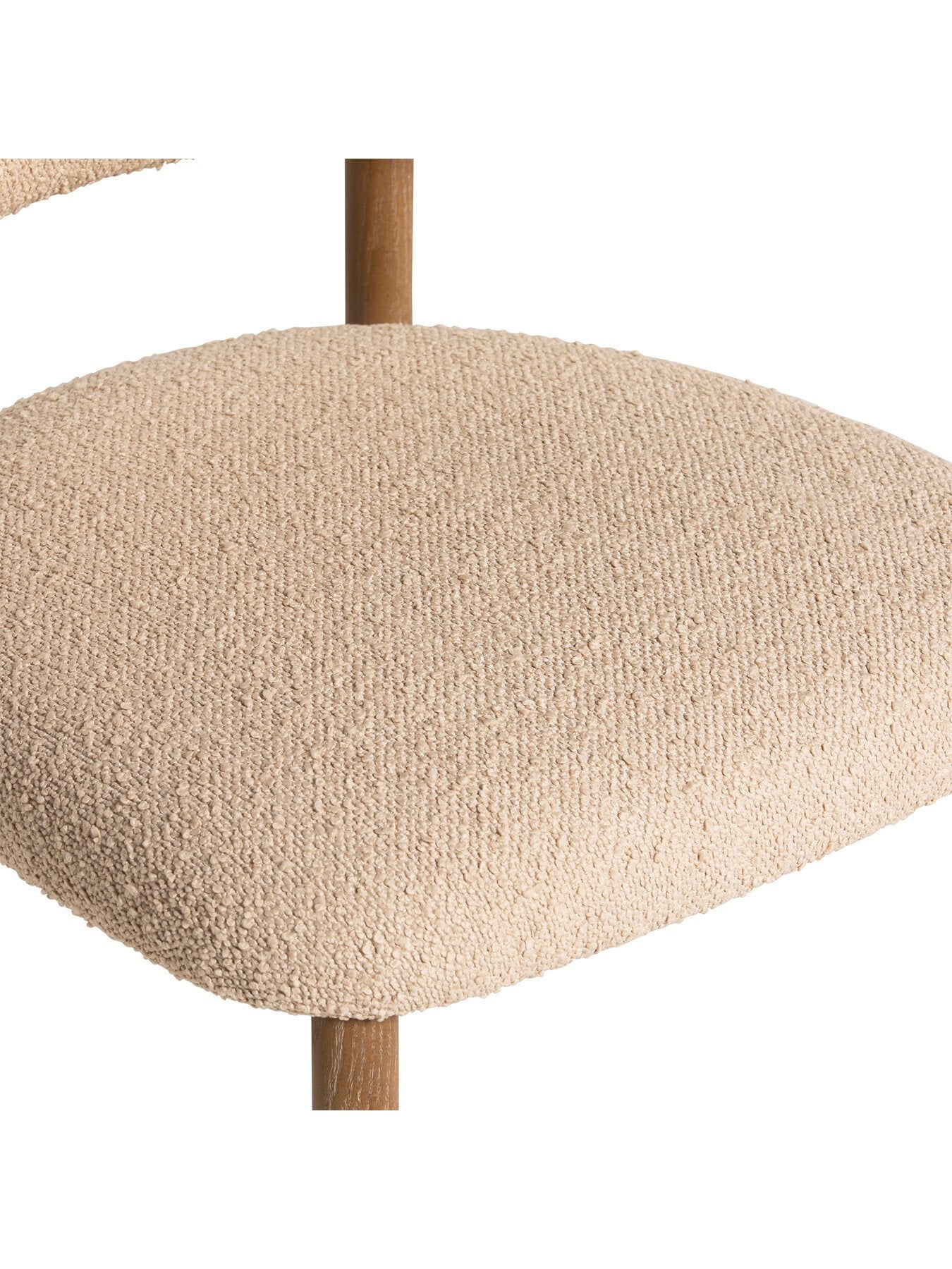 Lexa Boucle Open Back Curved Dining Chair