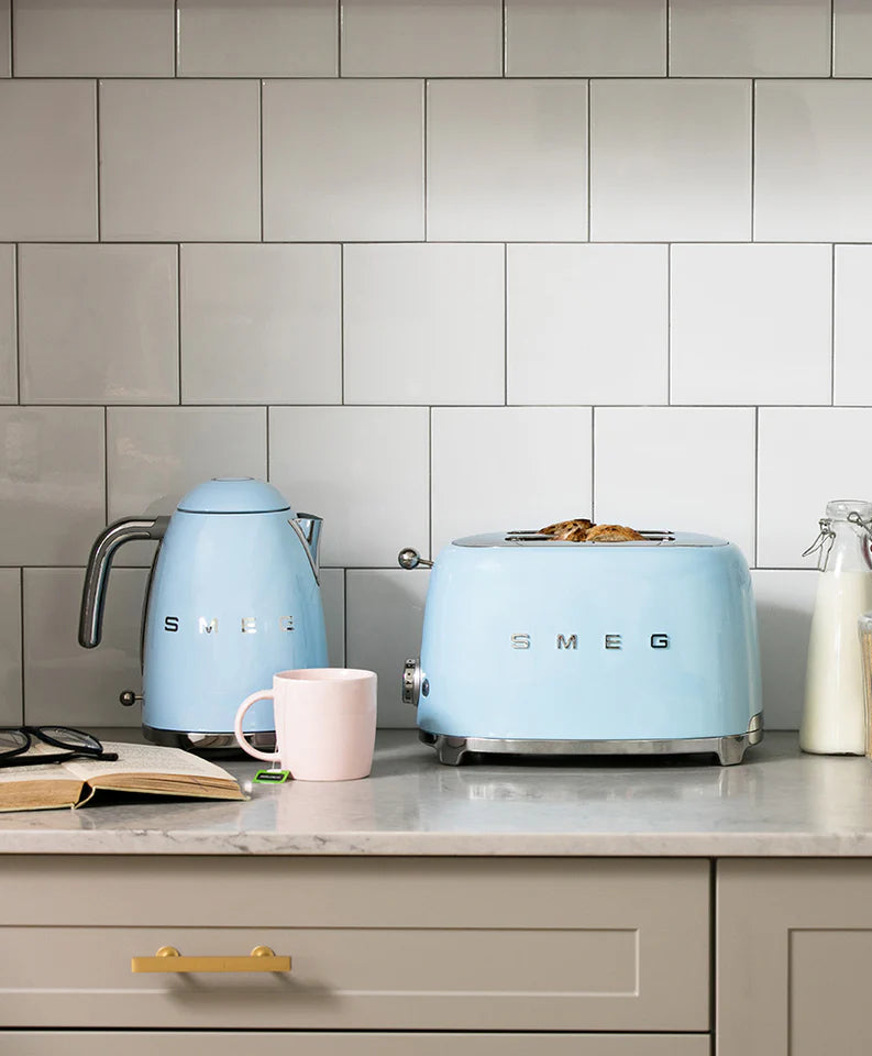 SMEG KLF03 Kettle and TSF01 Toaster Pastel Blue Bundle
