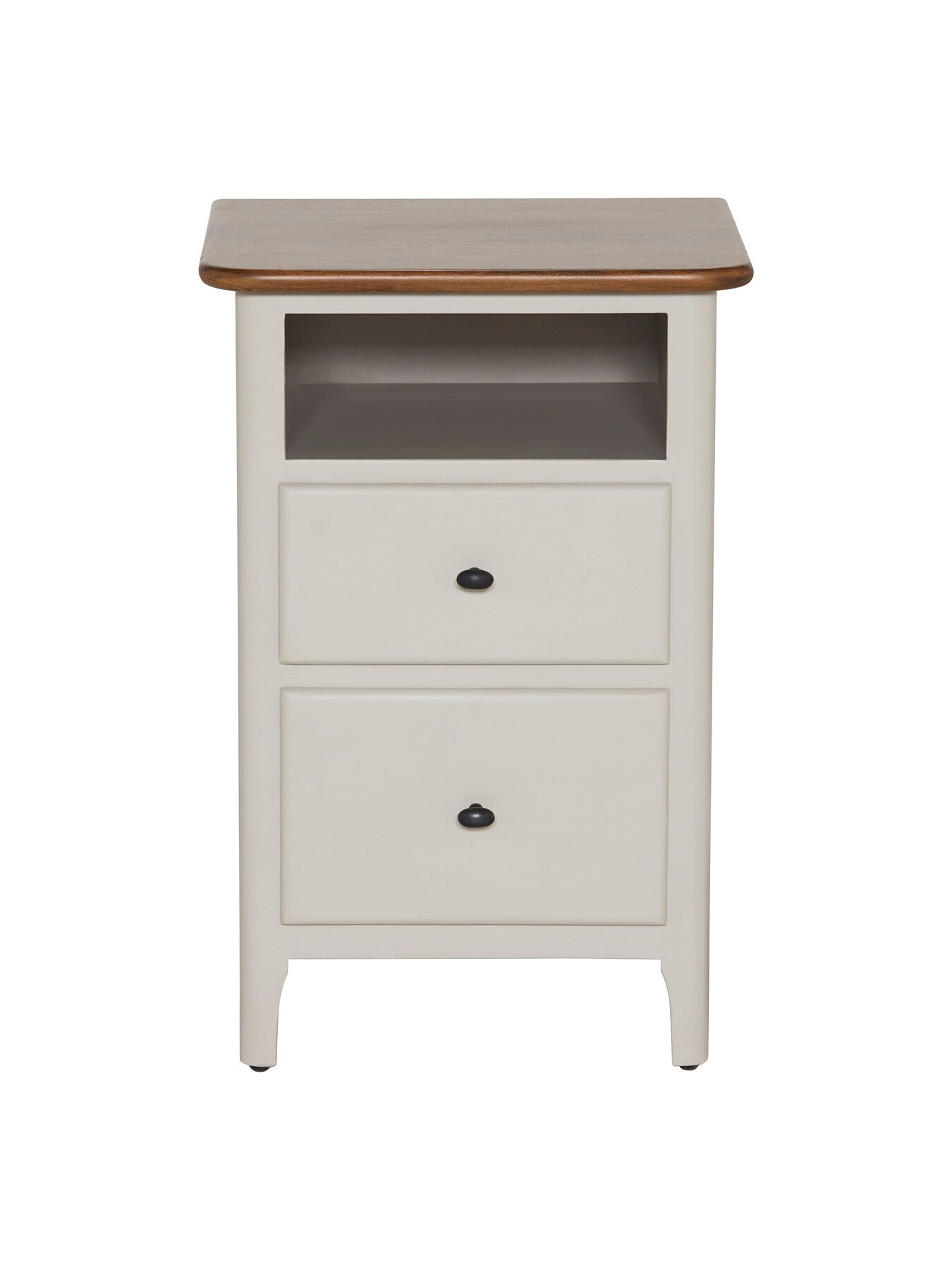 Mara Mango Wood 2 Drawer Bedside With Open Shelf Unit