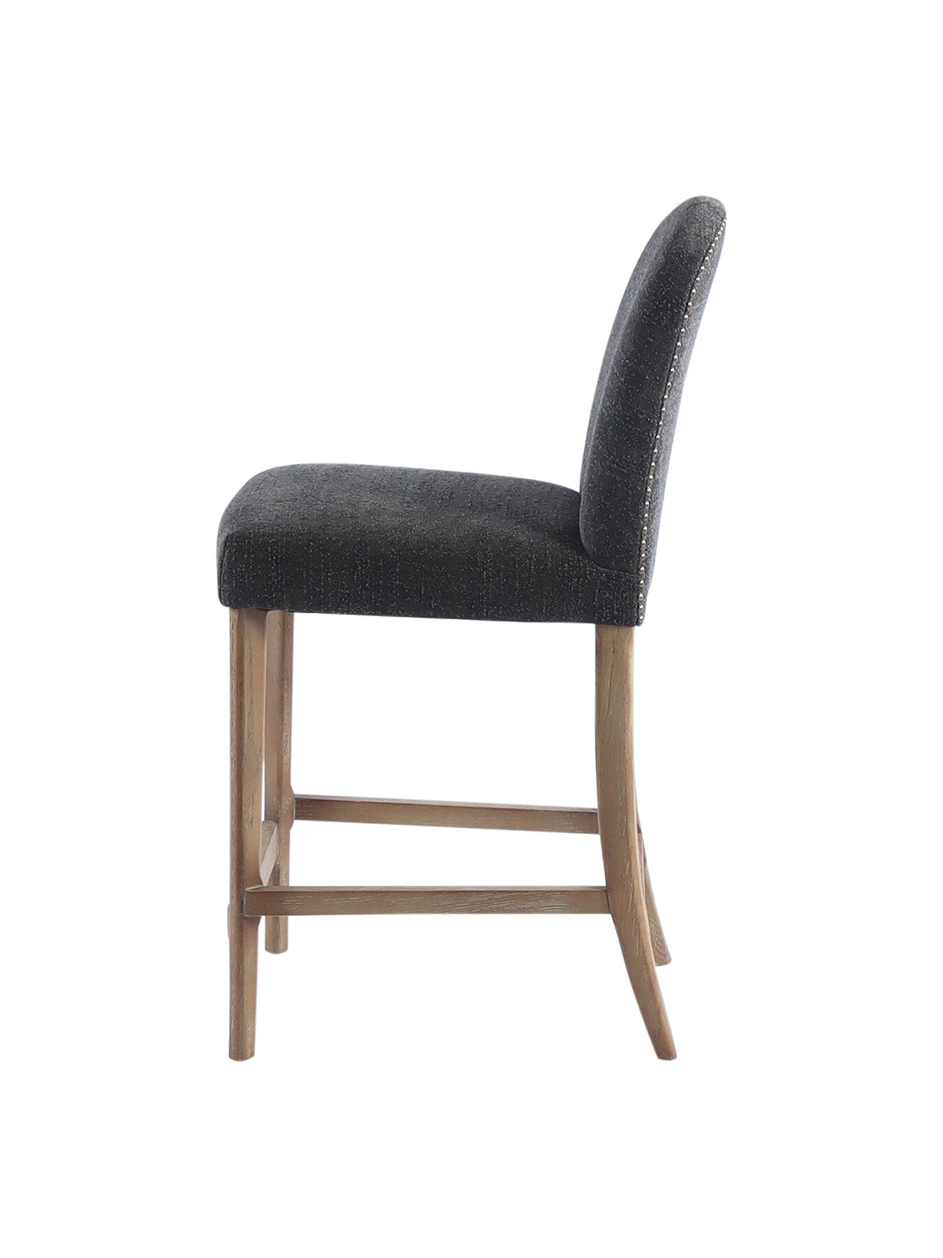 Maurice Boucle Counter Stool With Brass Studs