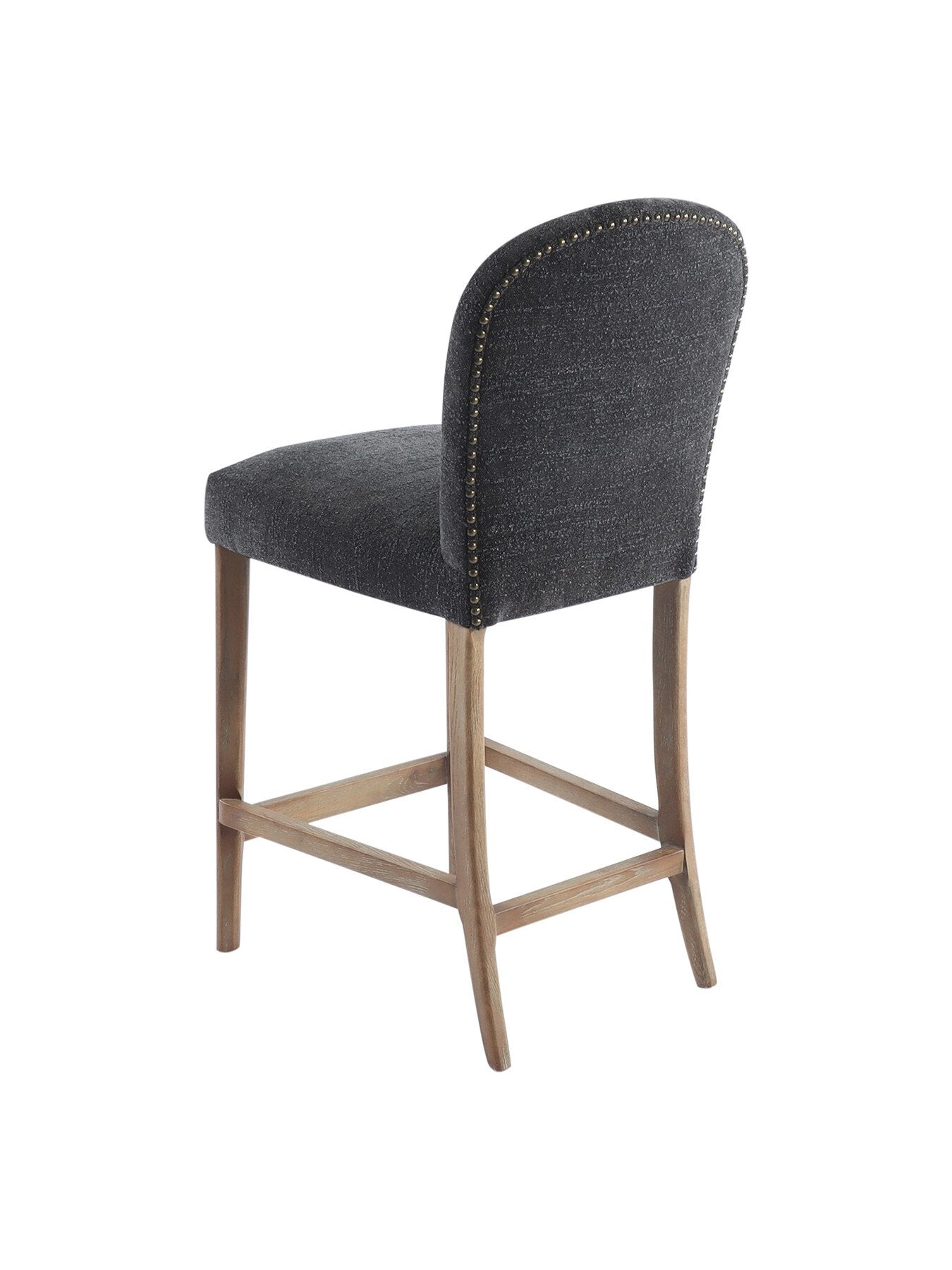 Maurice Boucle Counter Stool With Brass Studs