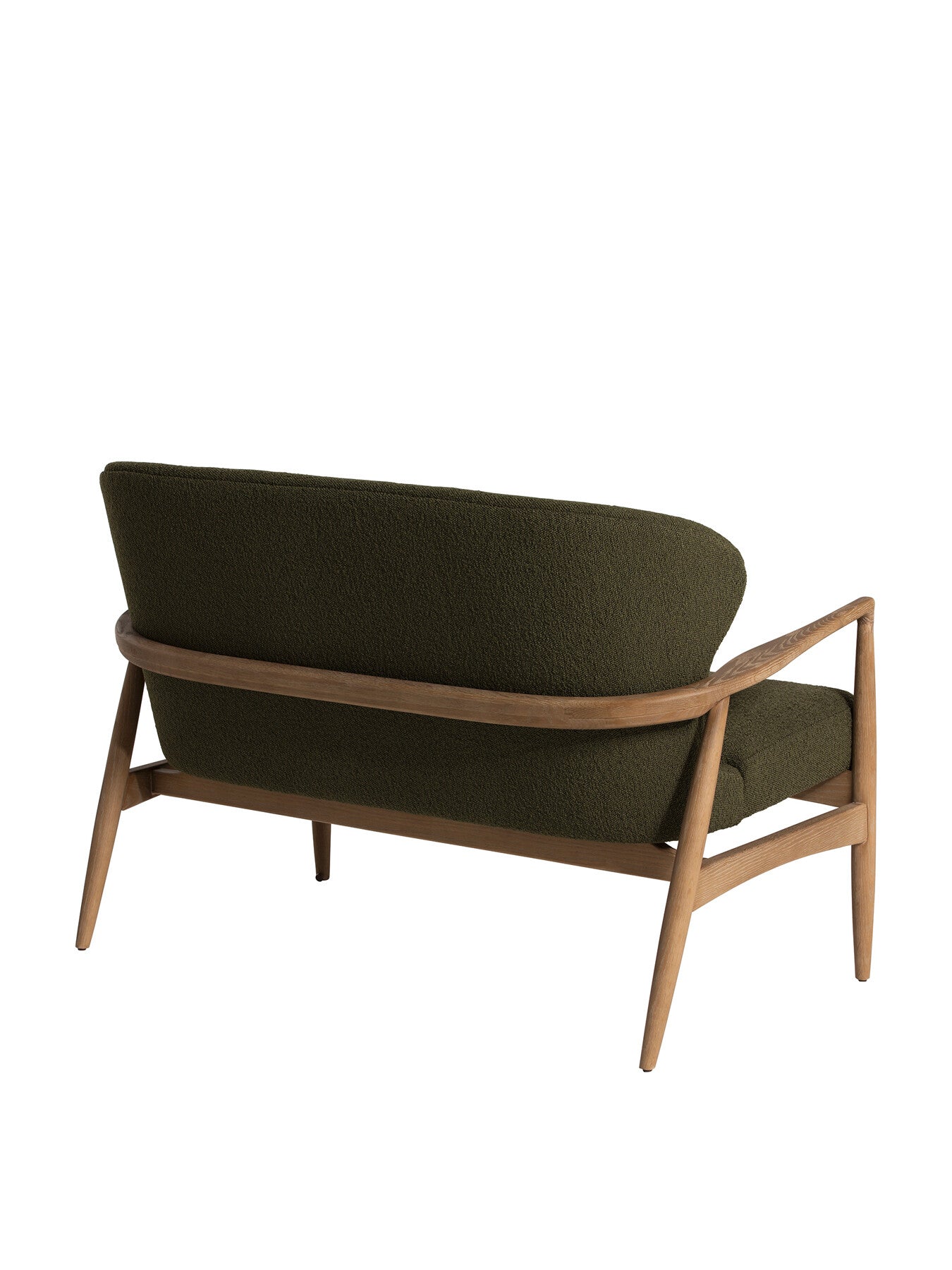 Green Pinter Green Boucle 2 Seater Sofa With Wood Frame