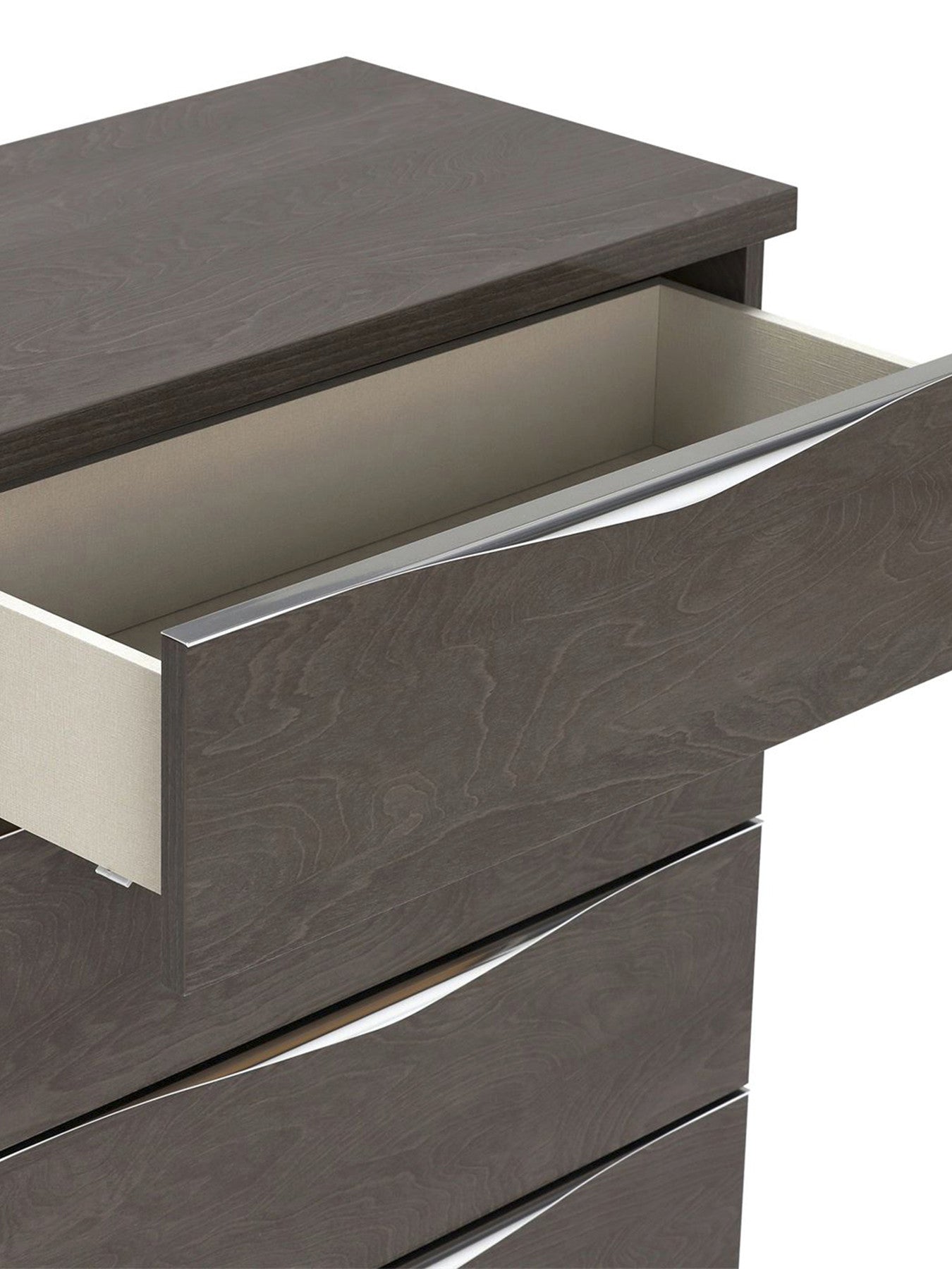 Lutyen 5 Drawer Tallboy, and Taupe