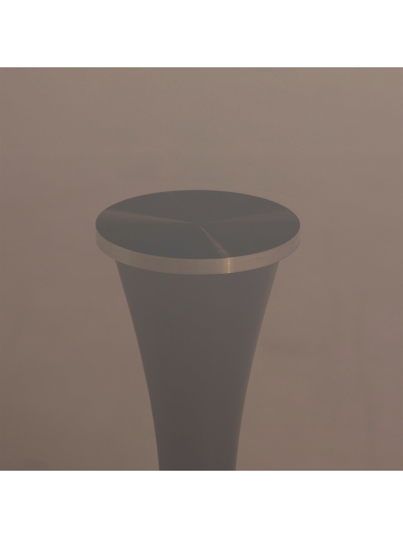 Rumi Round Smoked Tempered Glass and Bronze Metal Base