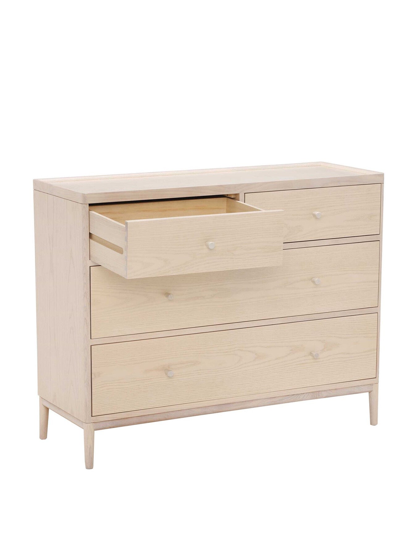 Salina Pale Wood 4 Drawer Wide Chest