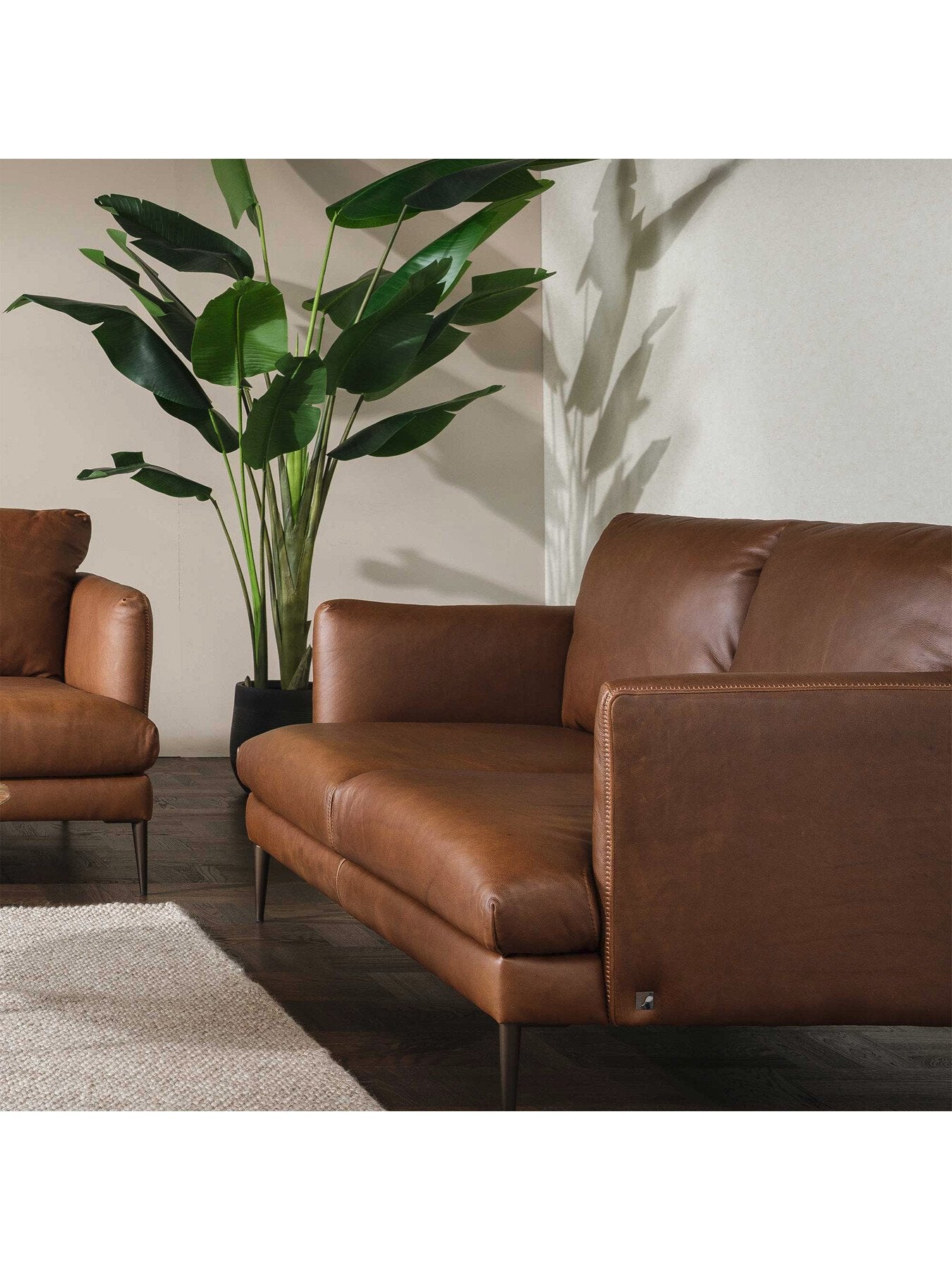 Acacia Leather Loveseat 2 Seater Sofa