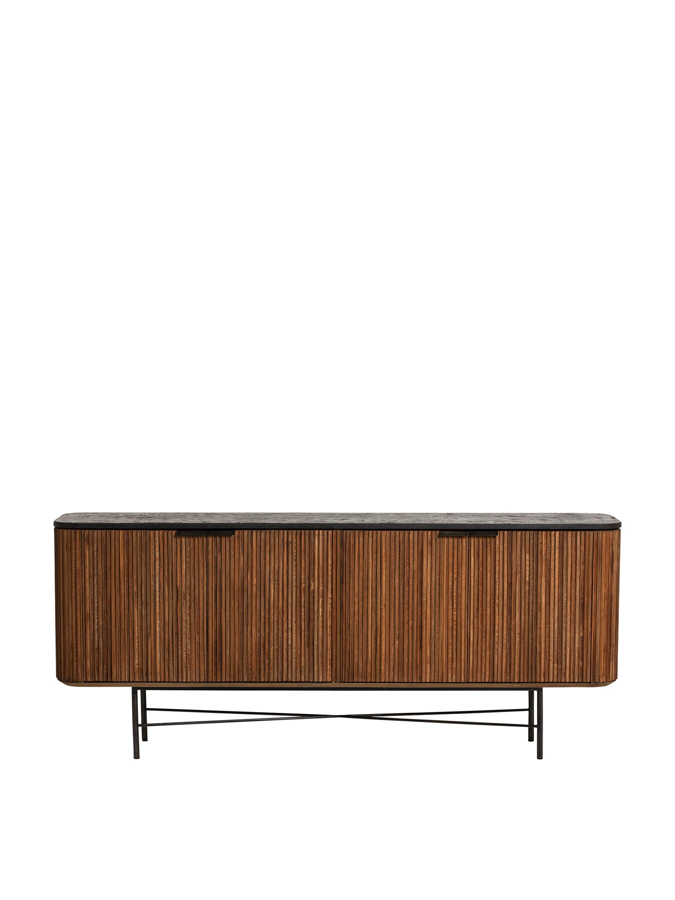Trinidad Fluted Reclaimed Teak Wood Sideboard, 200cm