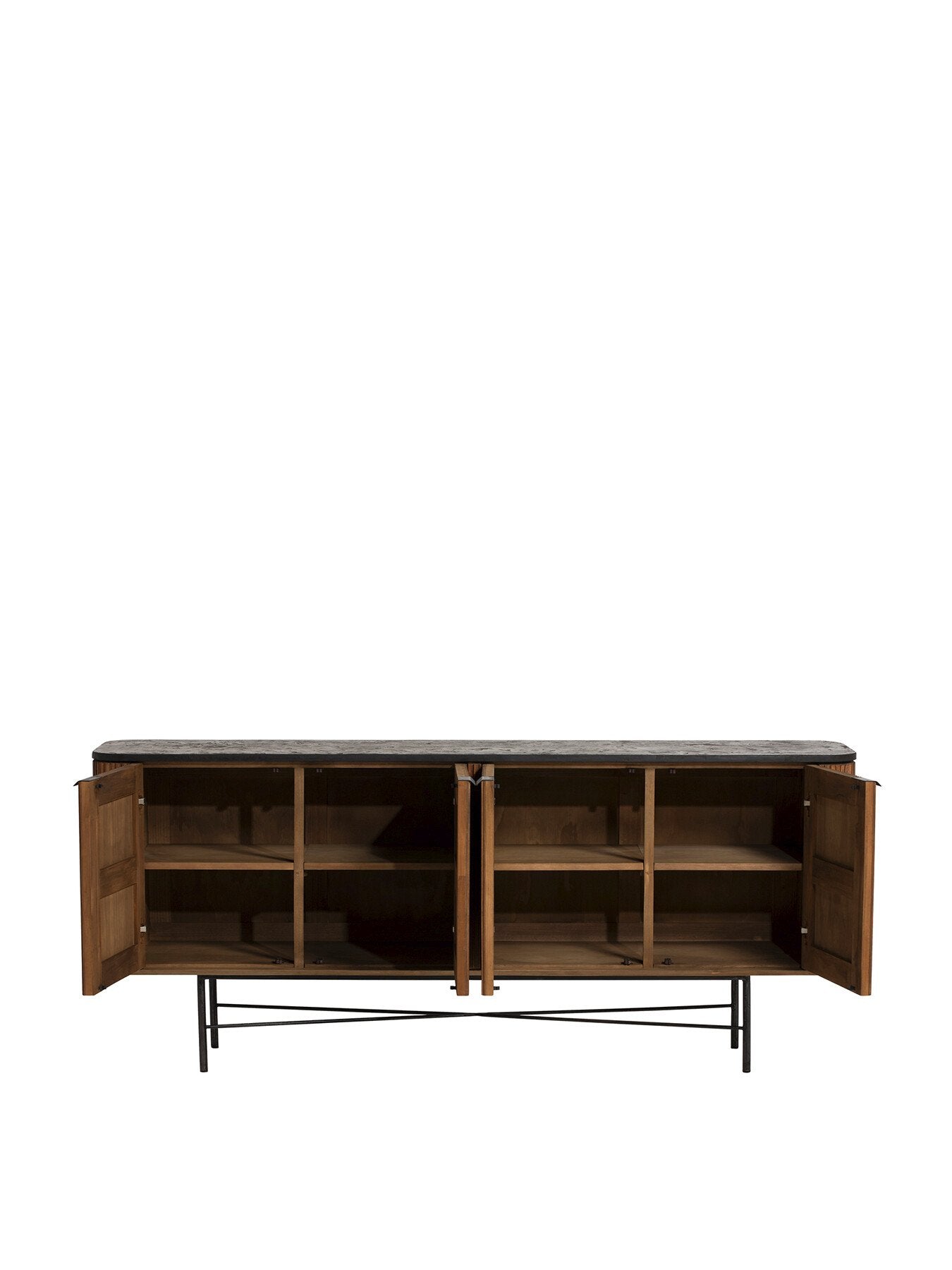 Trinidad Fluted Reclaimed Teak Wood Sideboard, 200cm