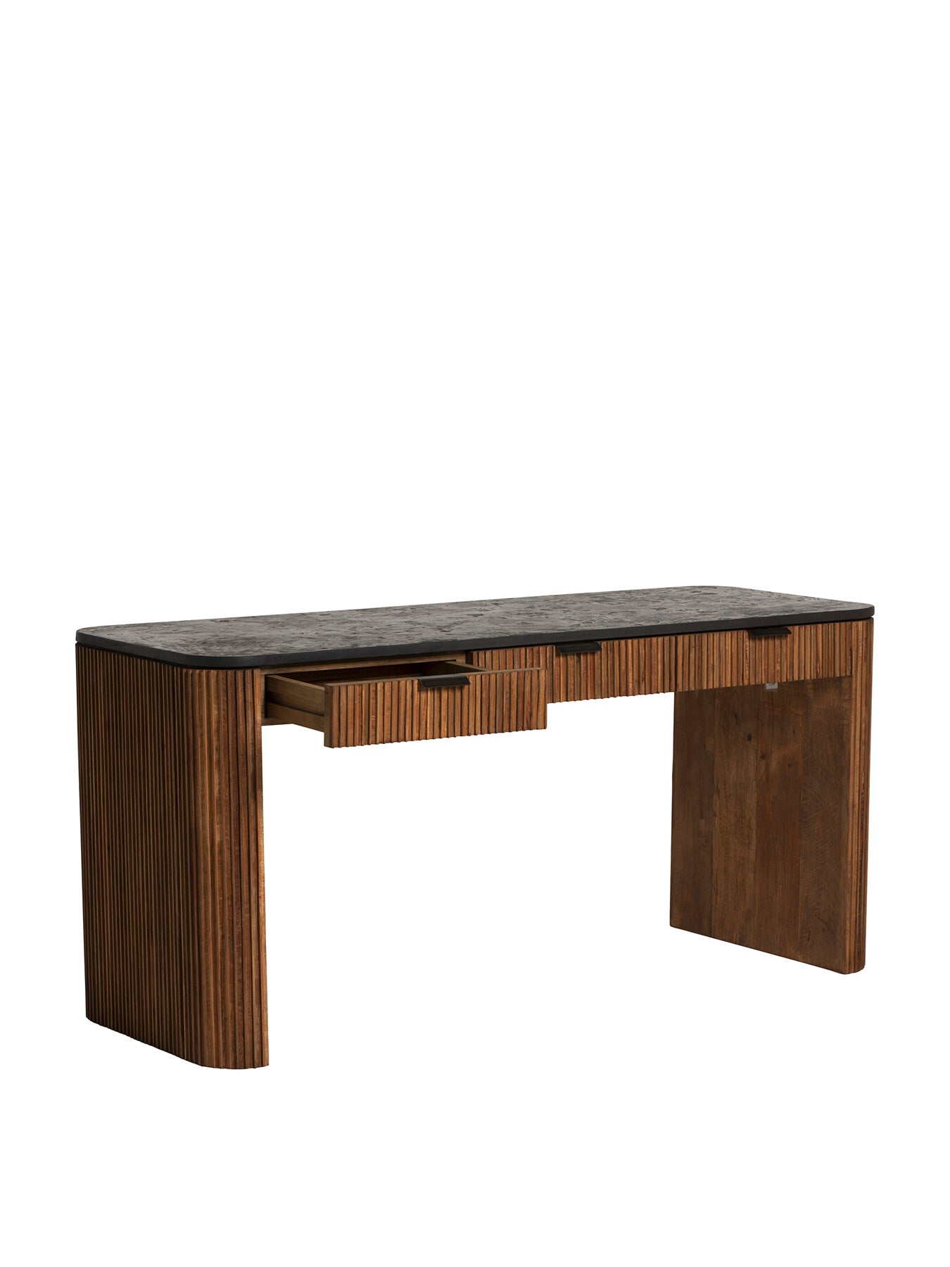 Trinidad Fluted Reclaimed Teak Wood Office Desk