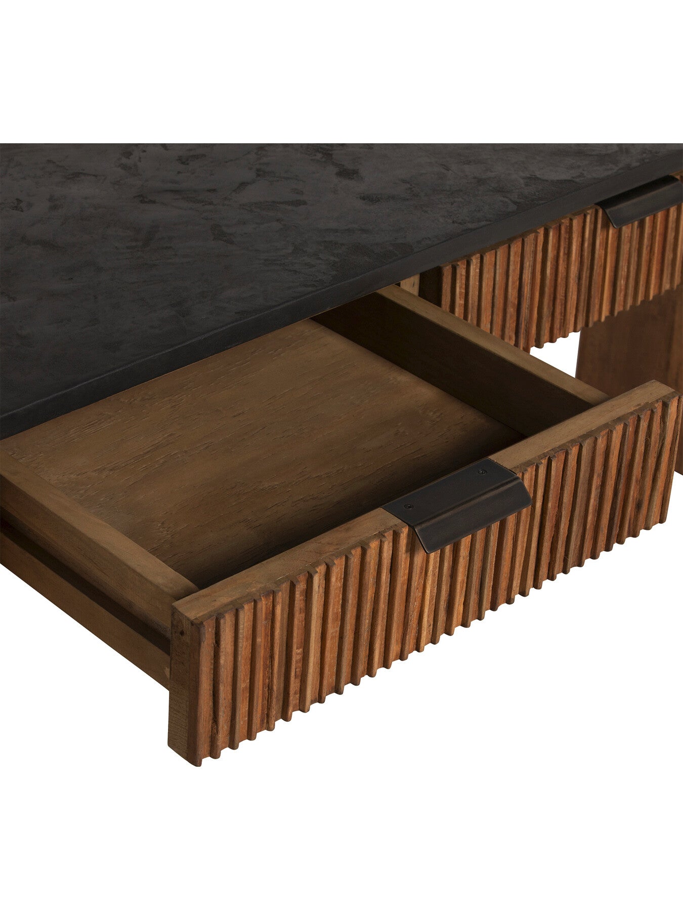 Trinidad Fluted Reclaimed Teak Wood Office Desk