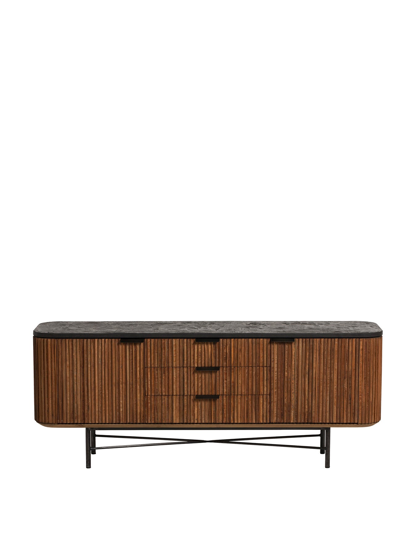 Trinidad Fluted Reclaimed Teak Wood TV Unit