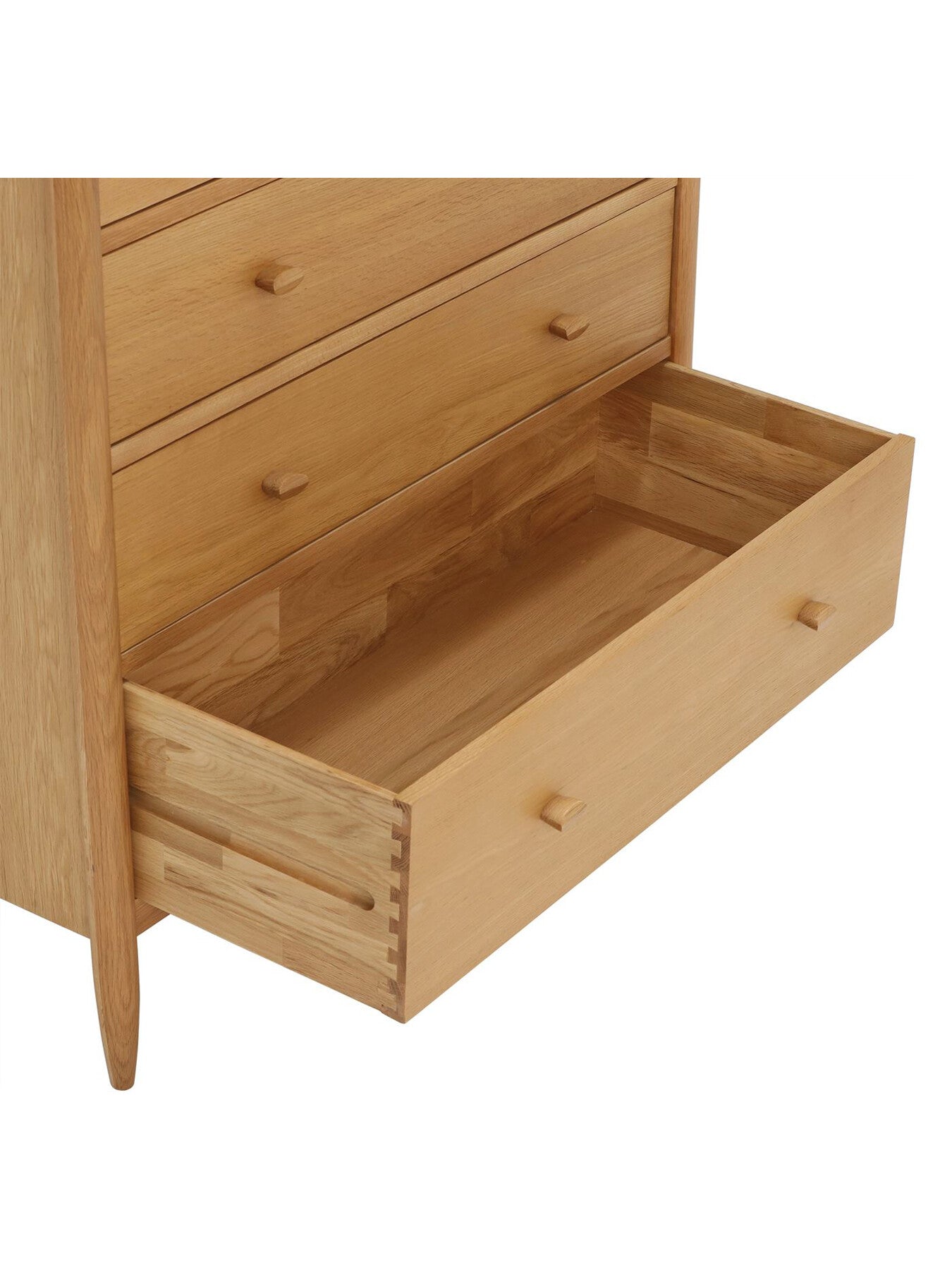 Neutral Teramo Oak Wood 7 Drawer Tall Wide Chest