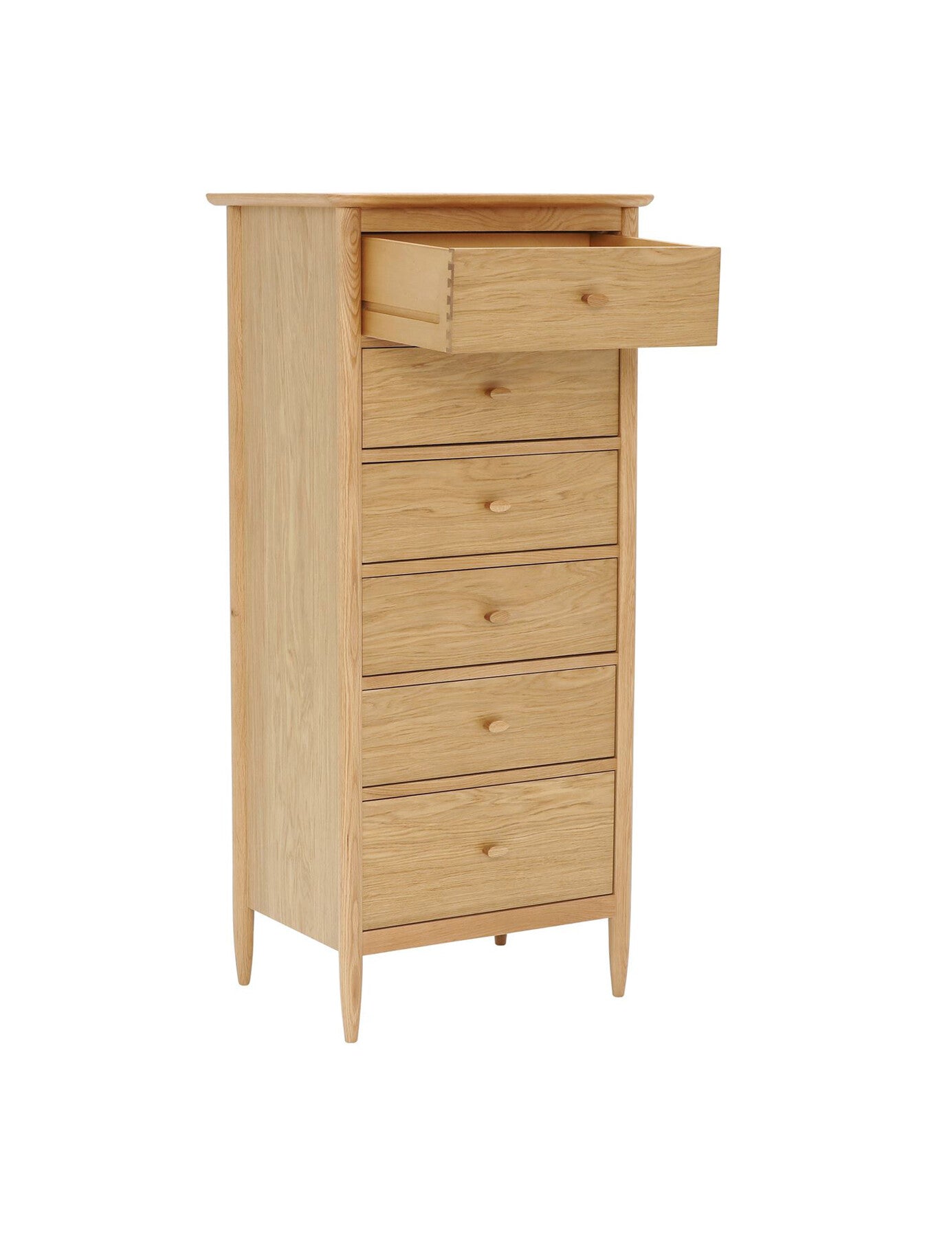 Teramo Oak Wood 6 Drawer Tall Chest