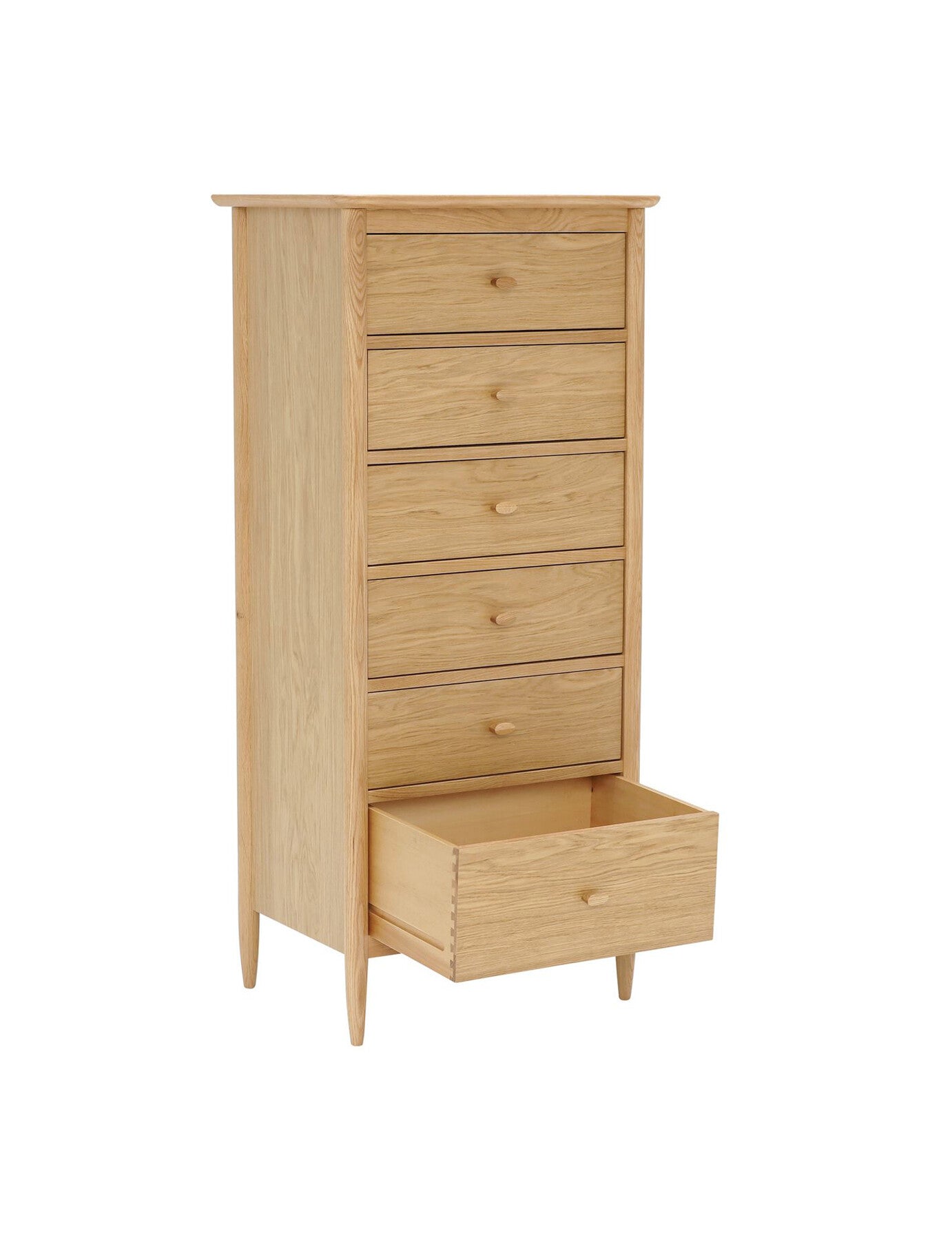 Teramo Oak Wood 6 Drawer Tall Chest