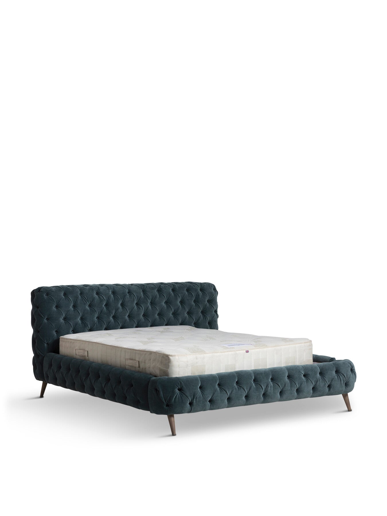 Trevi Fabric Buttoned Super King Bed Frame