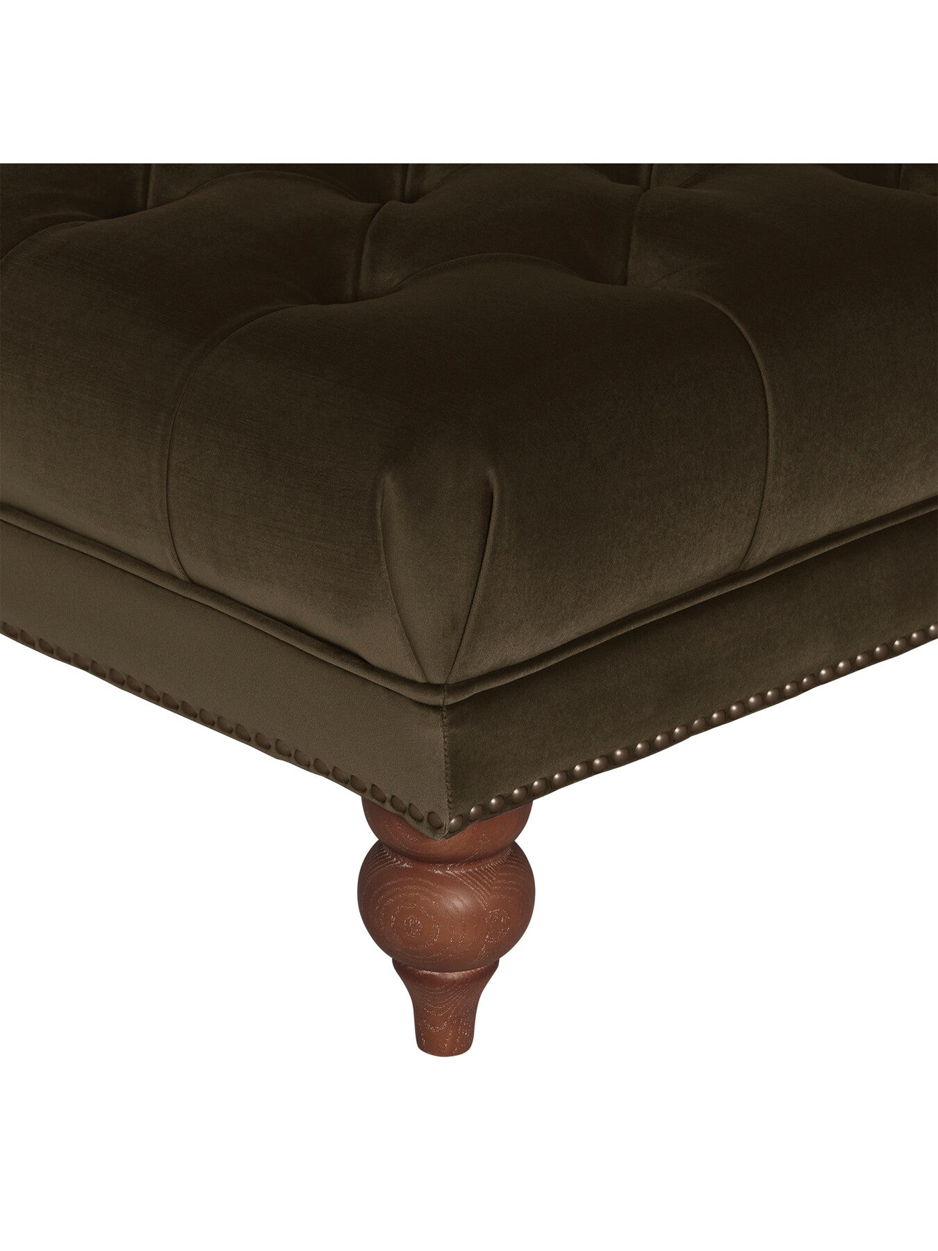 Ullswater Velvet Buttoned Rectangular Footstool
