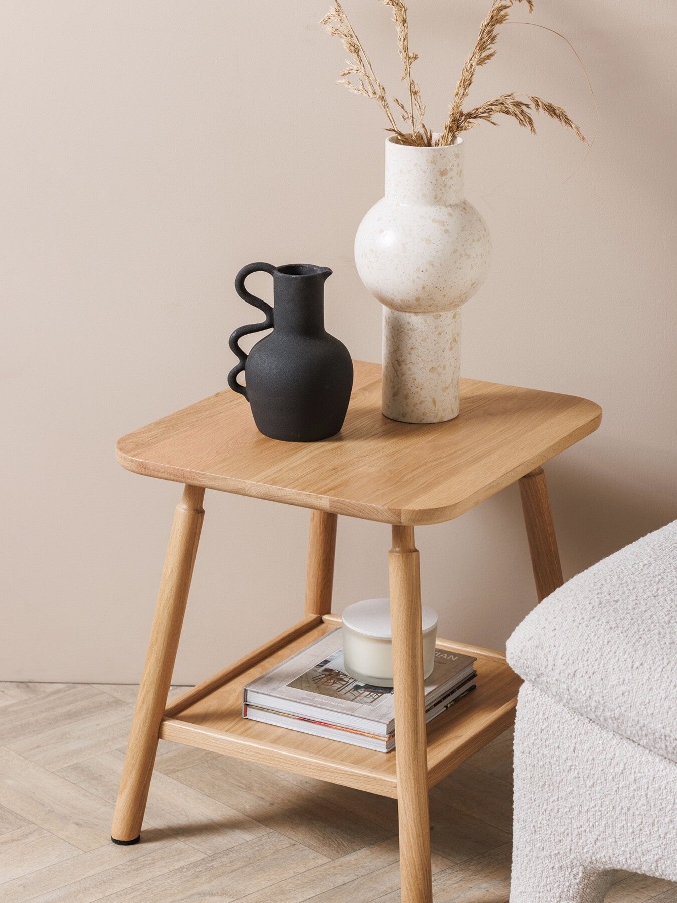 Vinca Oak Wood Side Table