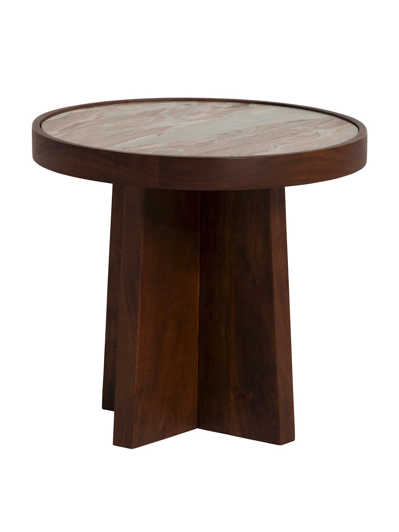 Zambezi Marble and Acacia Wood Nest Of 3 Tables